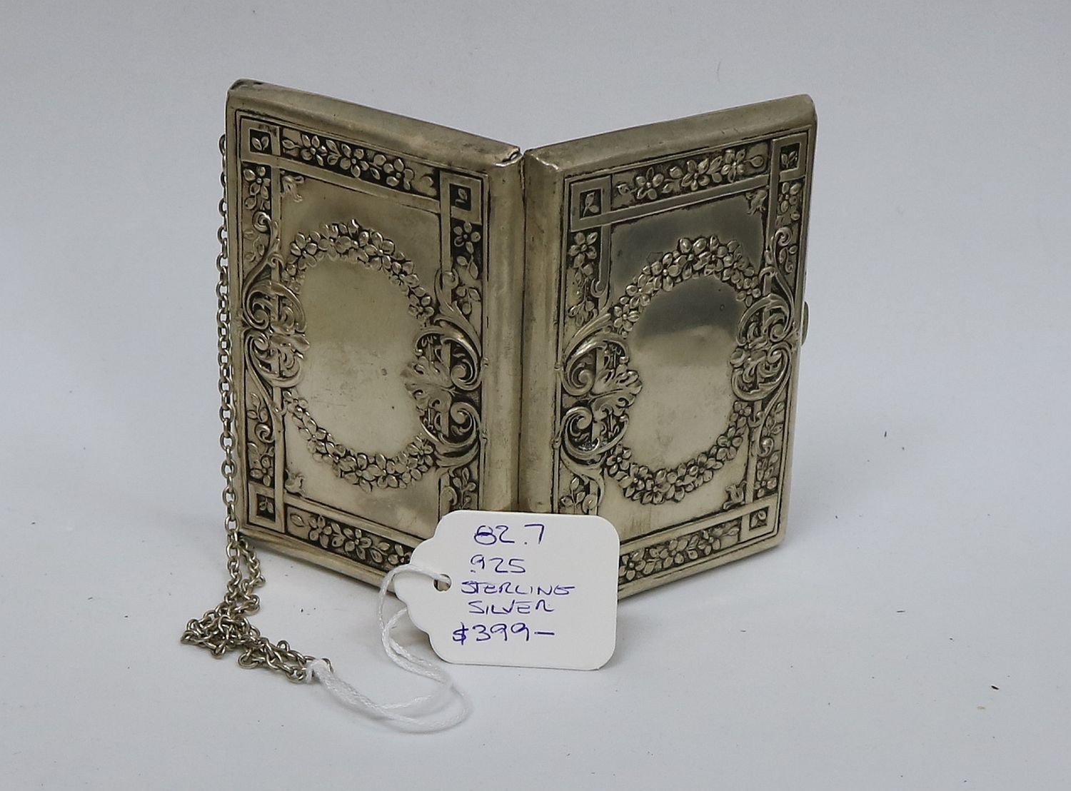 Vintage 1920s .925 Sterling Silver Cigarette Compact Dace Purse 82.7 grams