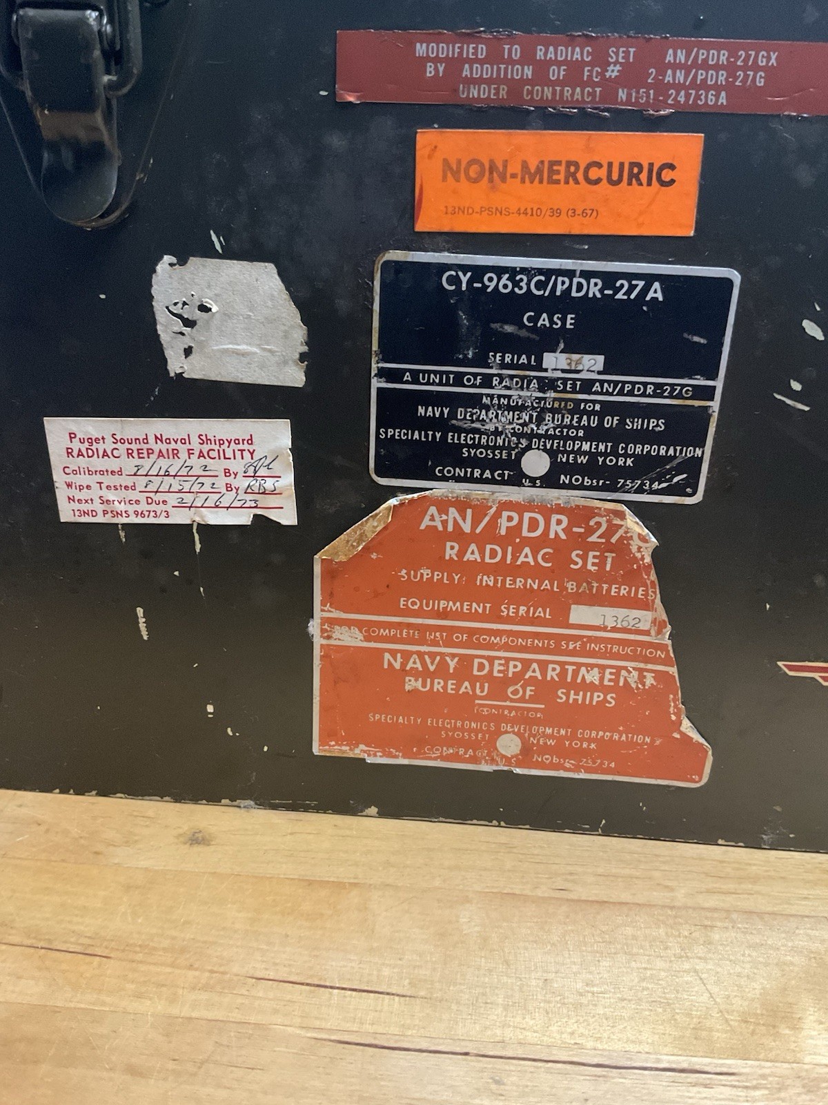 Radiation Detector US Navy Radiac Set AN/PDR-27E + Case CY-963/PDR-27A Geiger
