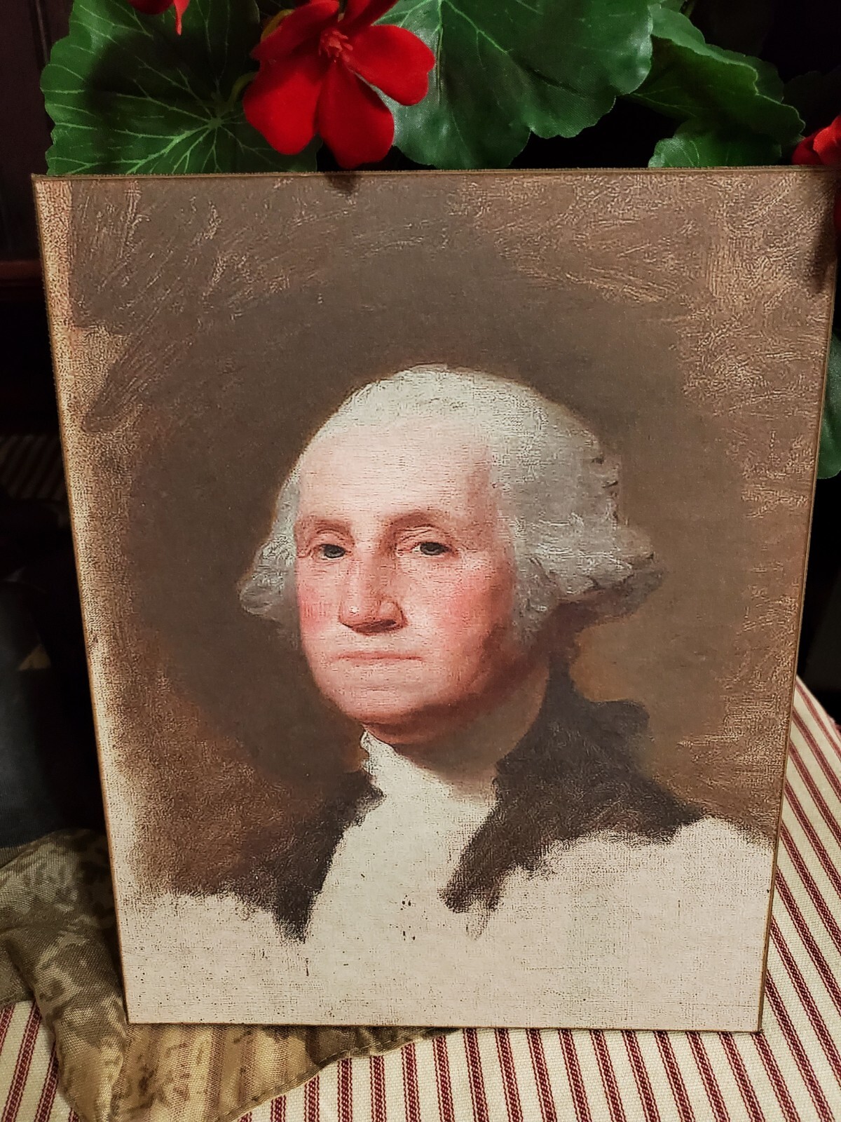 VINTAGE ANTIQUE PRIMITIVE COLONIAL STYLE PRESIDENT WASHINGTON PORTRAIT BUST SIGN