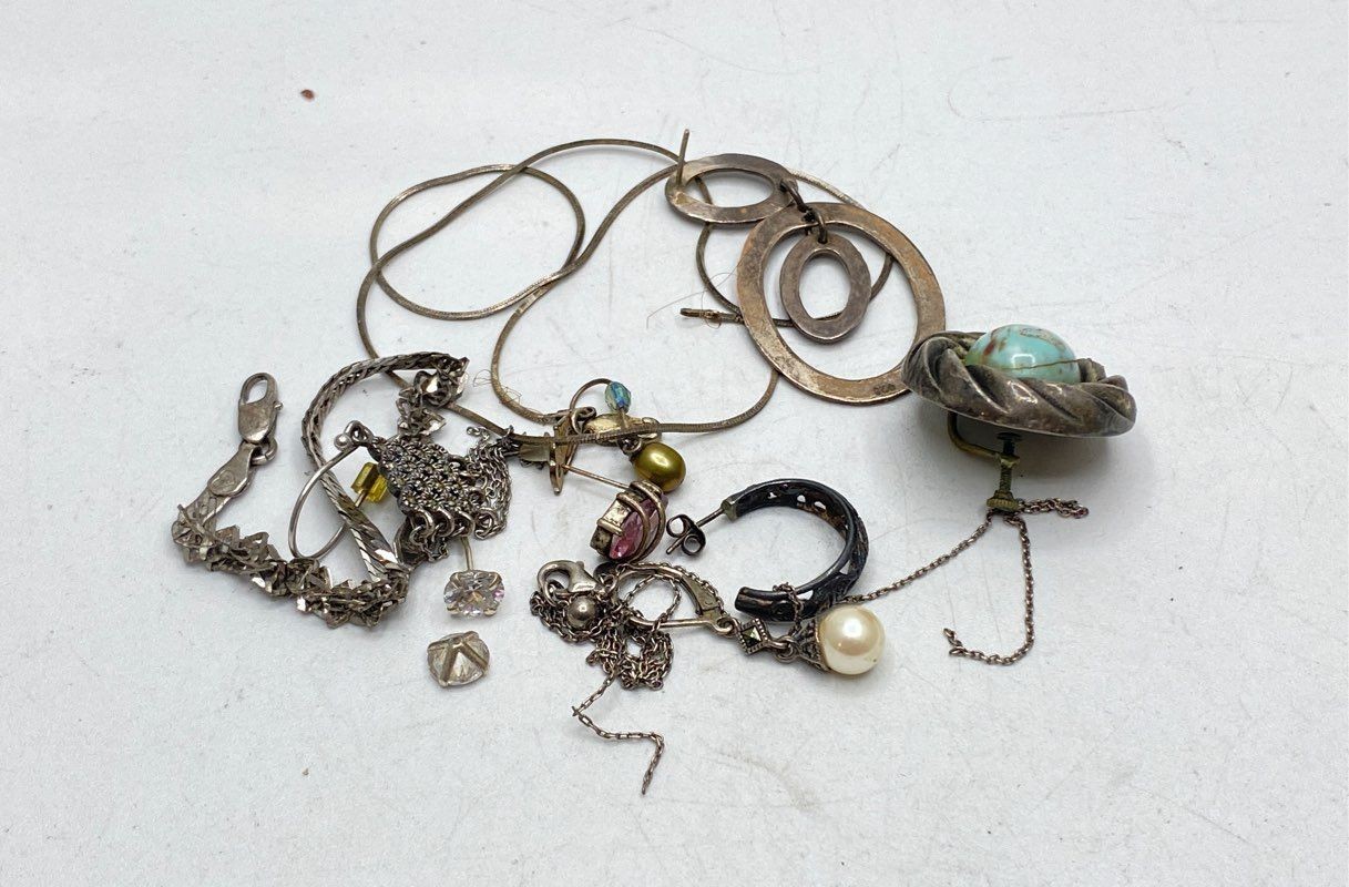 30.8g Sterling Silver 925 Precious Metal Scrap Jewelry Lot Mixed Italy Parts