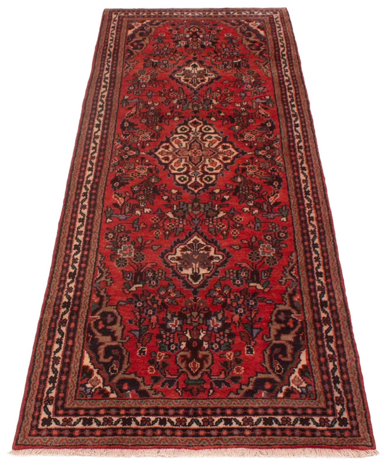 3’9″ x 11’0″ Vintage Hand-knotted Runner Rug Traditional Oriental Wool Carpet