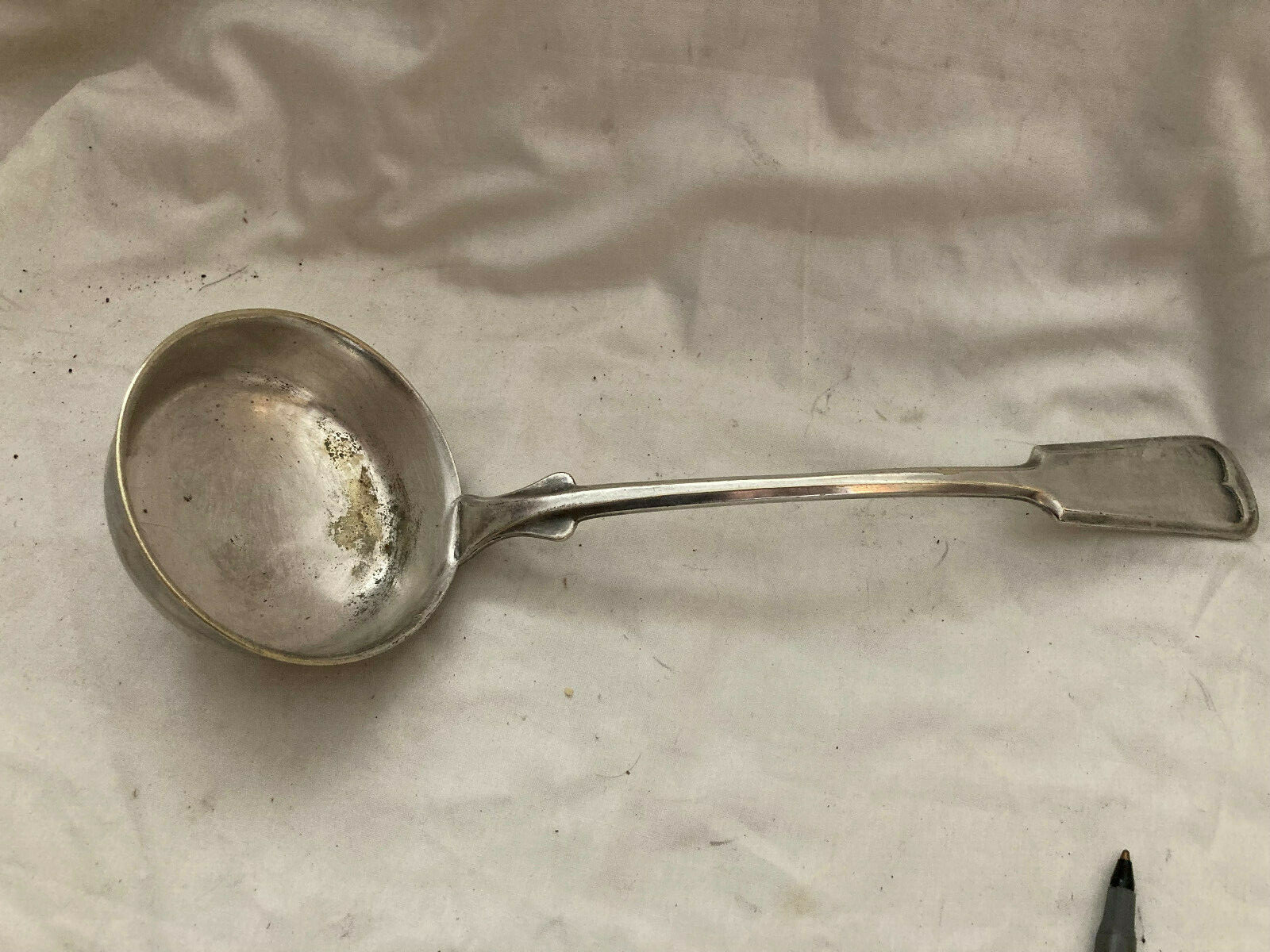 ANTIQUE NORBLIN POLISH SILVER PLATED LADLE 12″ LONG AB.150 ML CAPACITY