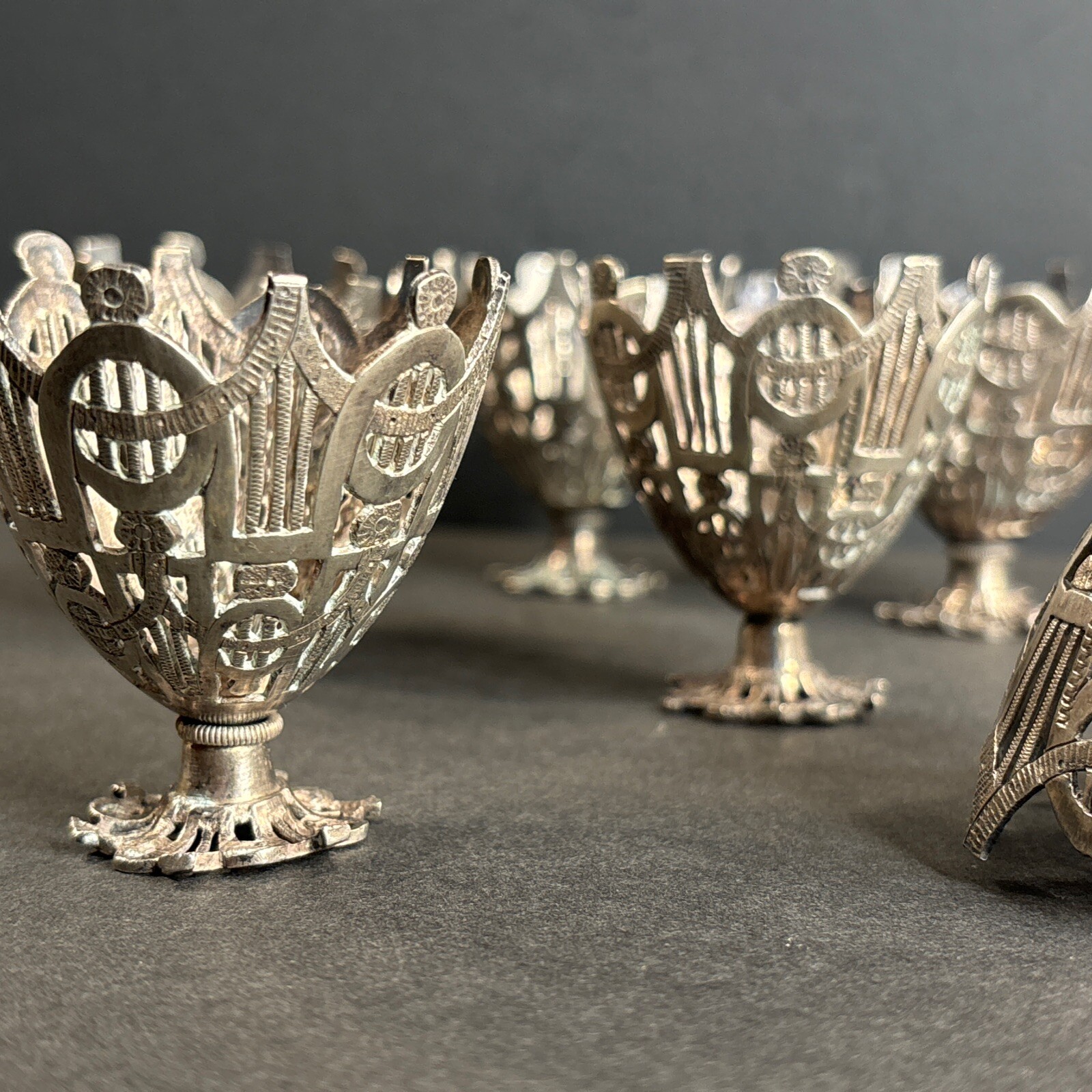 6 Antique Silver Ottoman Coffee Cup Holder/Zarf/Turkisk Empire1880/ Tughra/Islam