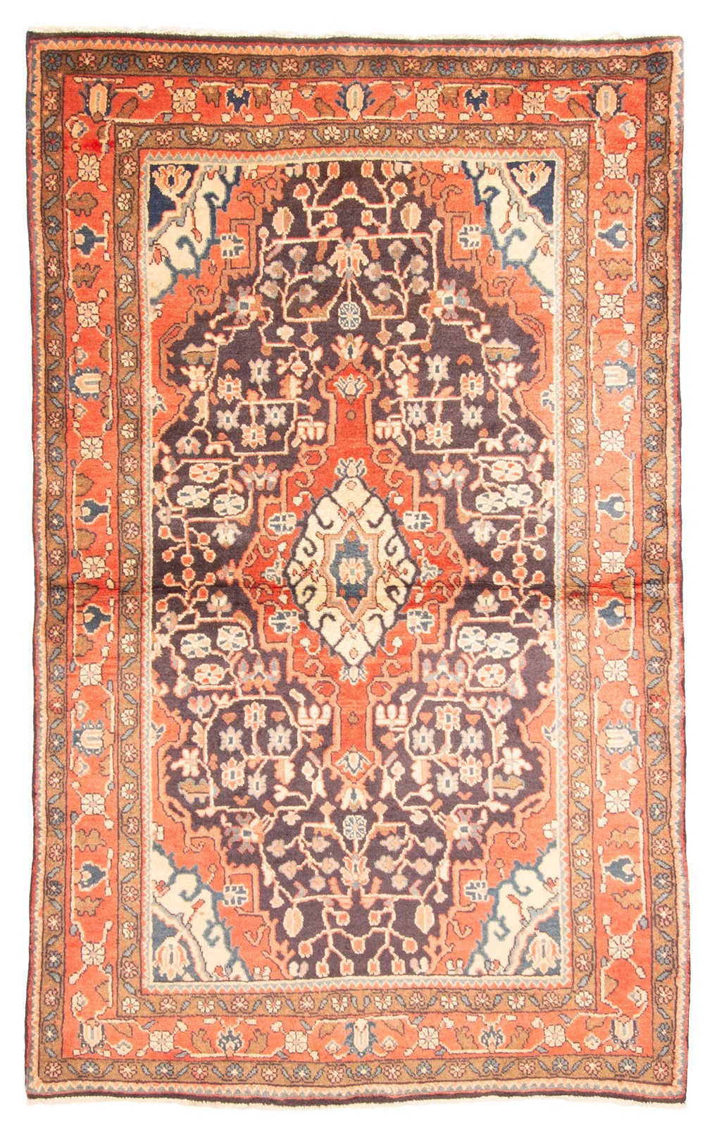 Vintage Traditional Hand-Knotted Area Rug 4’4″ x 7’6″ Oriental Wool Carpet