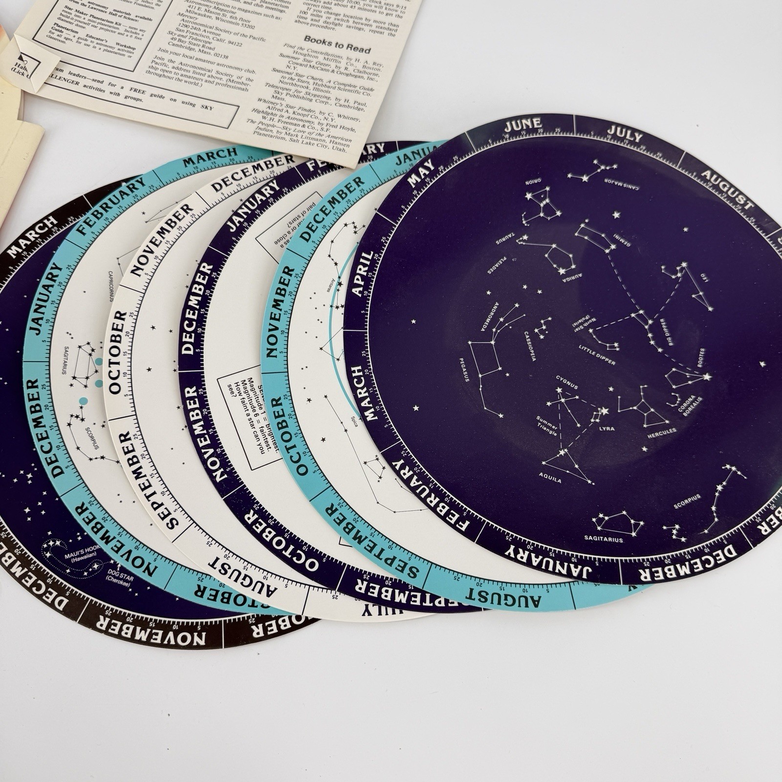 Sky Challenger Chart Astronomy UC Regents 1978 Vintage Educational 6 Wheels