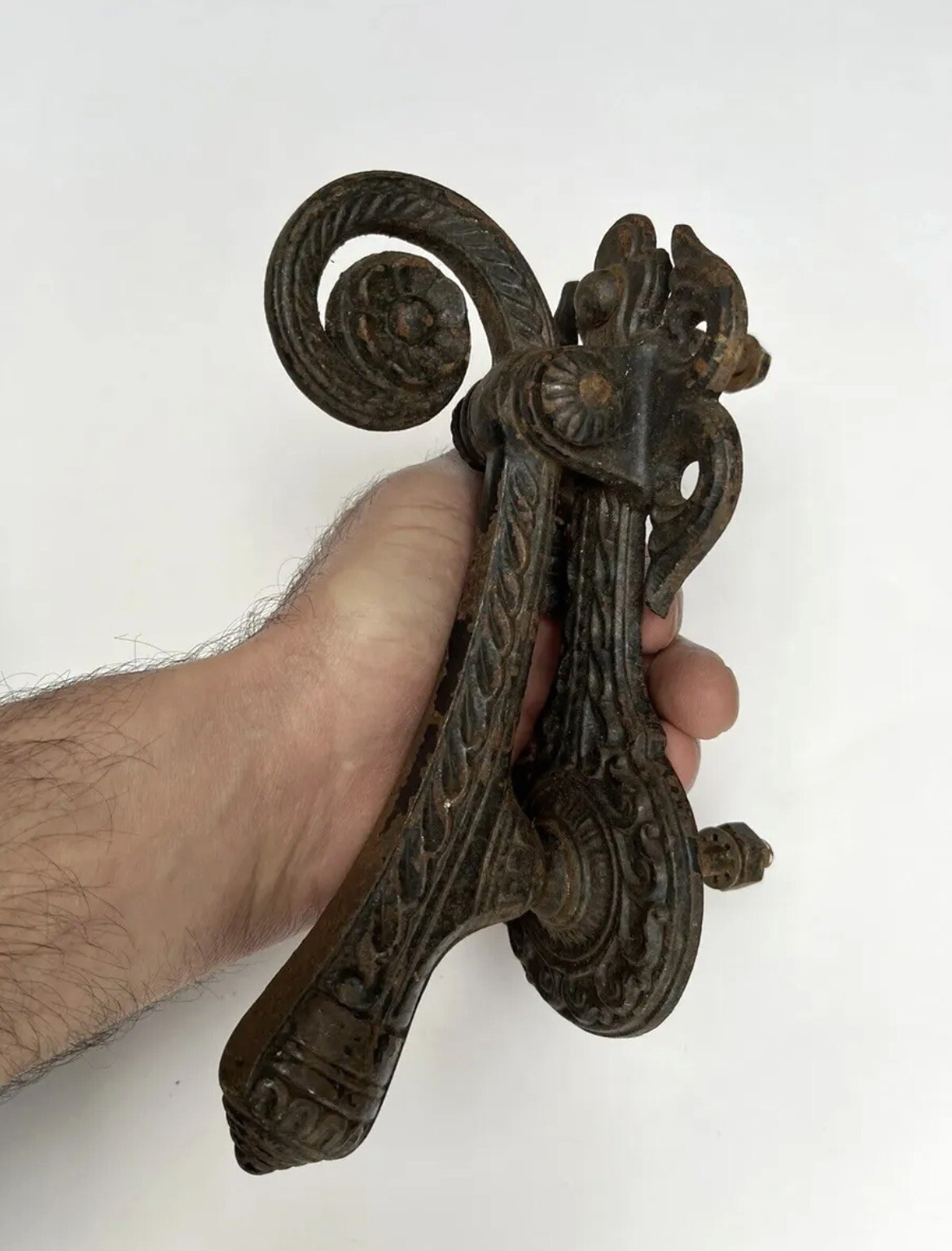 8″ ANTIQUE 1882 VICTORIAN A. KENRICK & SONS No 421 SCROLLED DOORKNOCKER