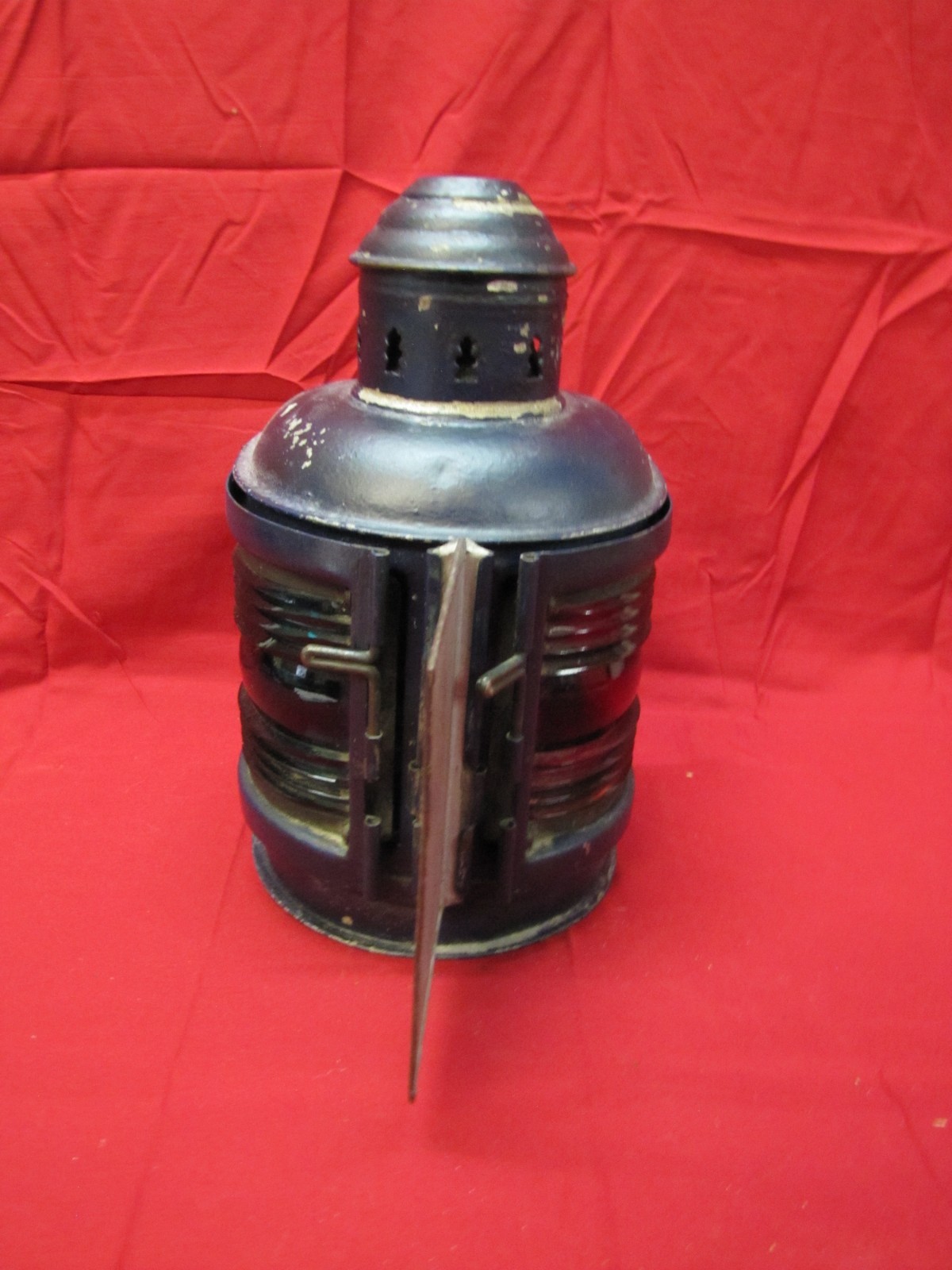 Vintage Perko E-Lite Marine Bow Lantern with Red and Green Glass Panels
