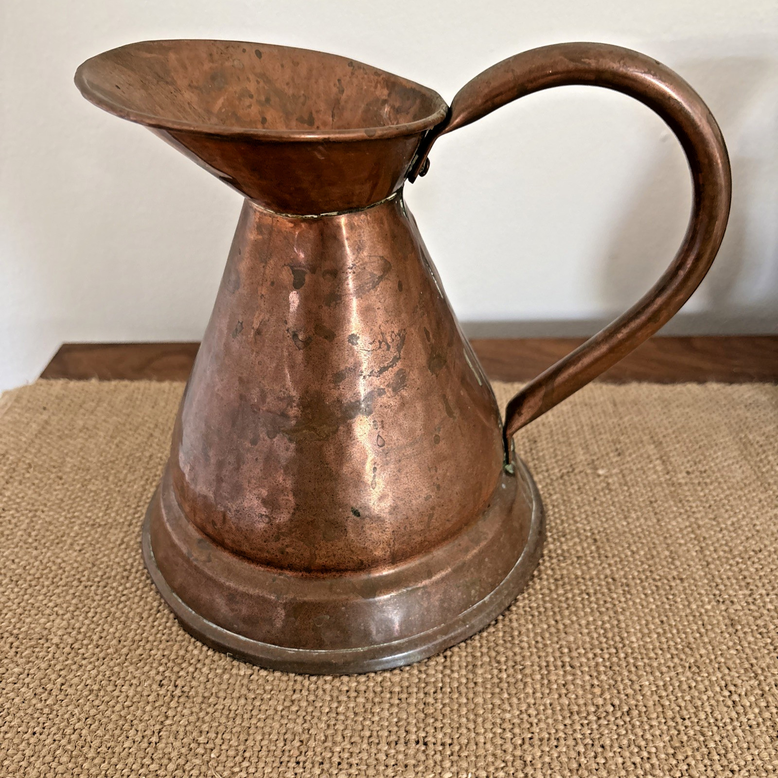 Antique Victorian Copper Ewer Medium Jug 17cm Watertight Haystack