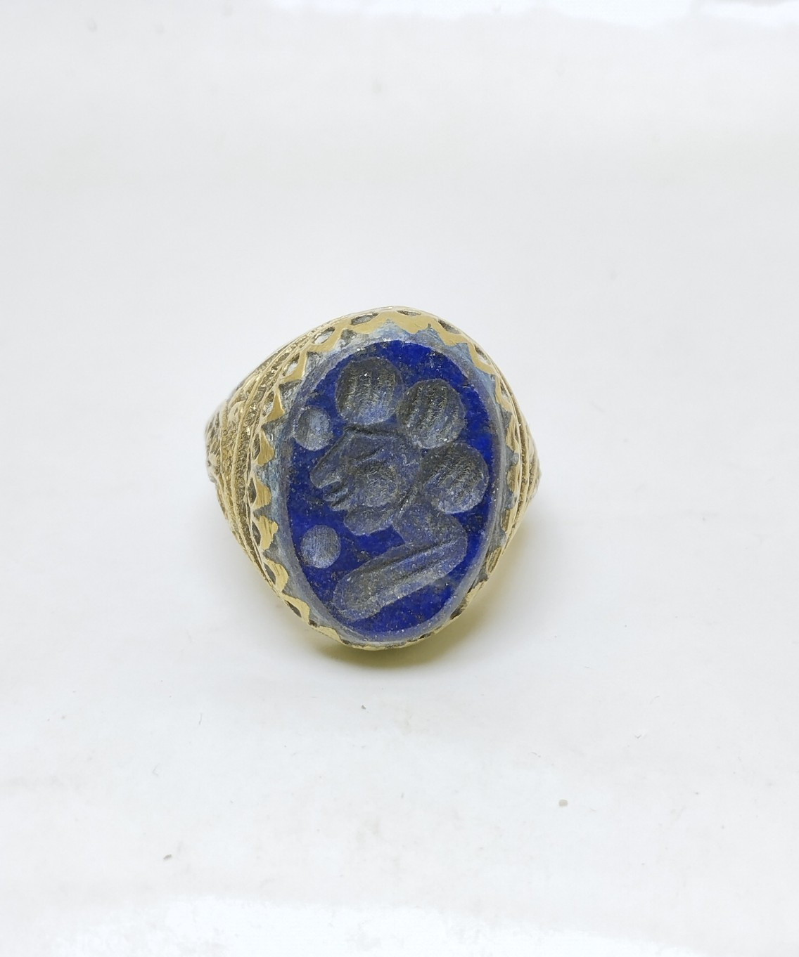 Ancient Roman Intaglio Agate Stone Solid Bronze Rare Ring Size 10.5 US
