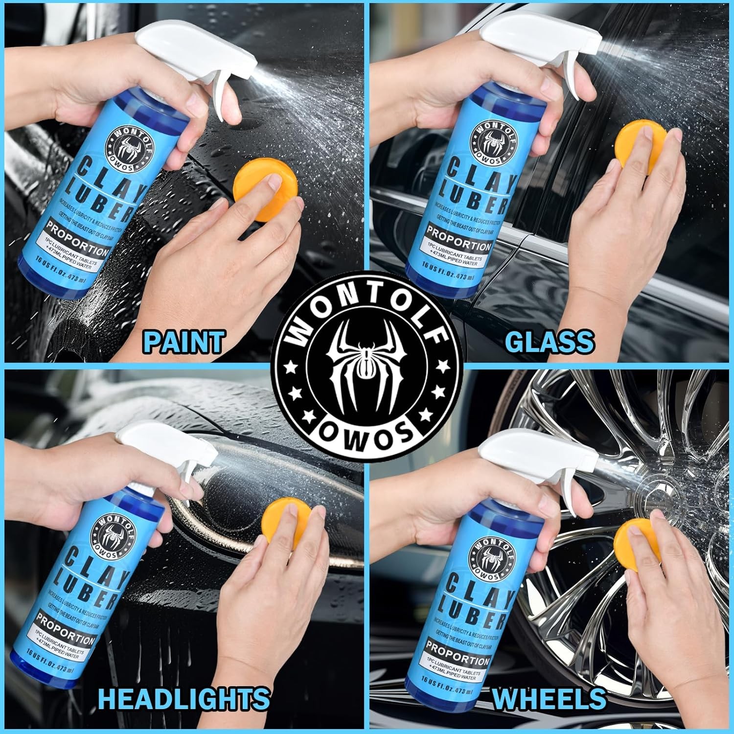 Clay Bar Kit, Complete Clay Bars Auto Detailing Clay Luber Lubricant Car Wash Ki