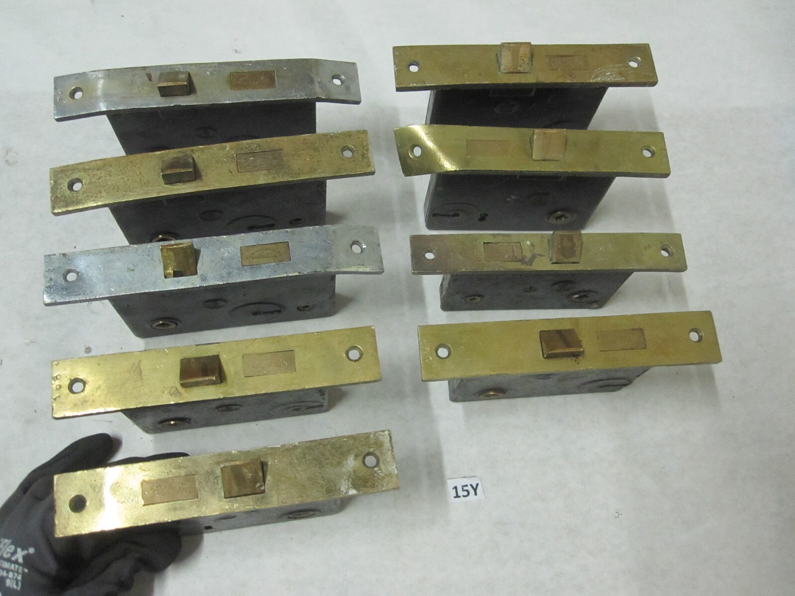 9 QTY Antique Penn Interior Mortise Lock Door Hardware