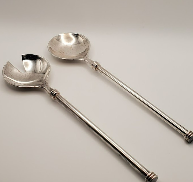Vintage Silverplated Two-Piece Salad Serving Set – Made In Italy