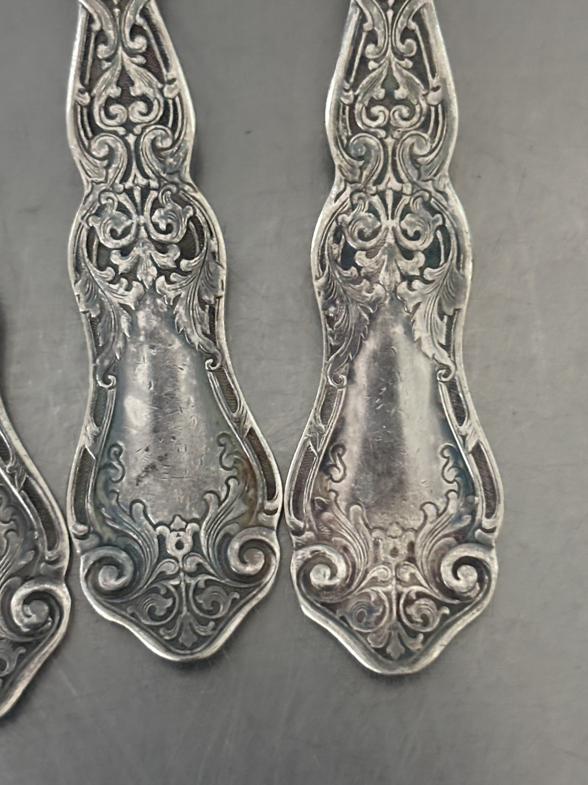 4 Antique Silverplate Fruit Spoons Rogers ALHAMBRA Grapefruit circa 1865-1867