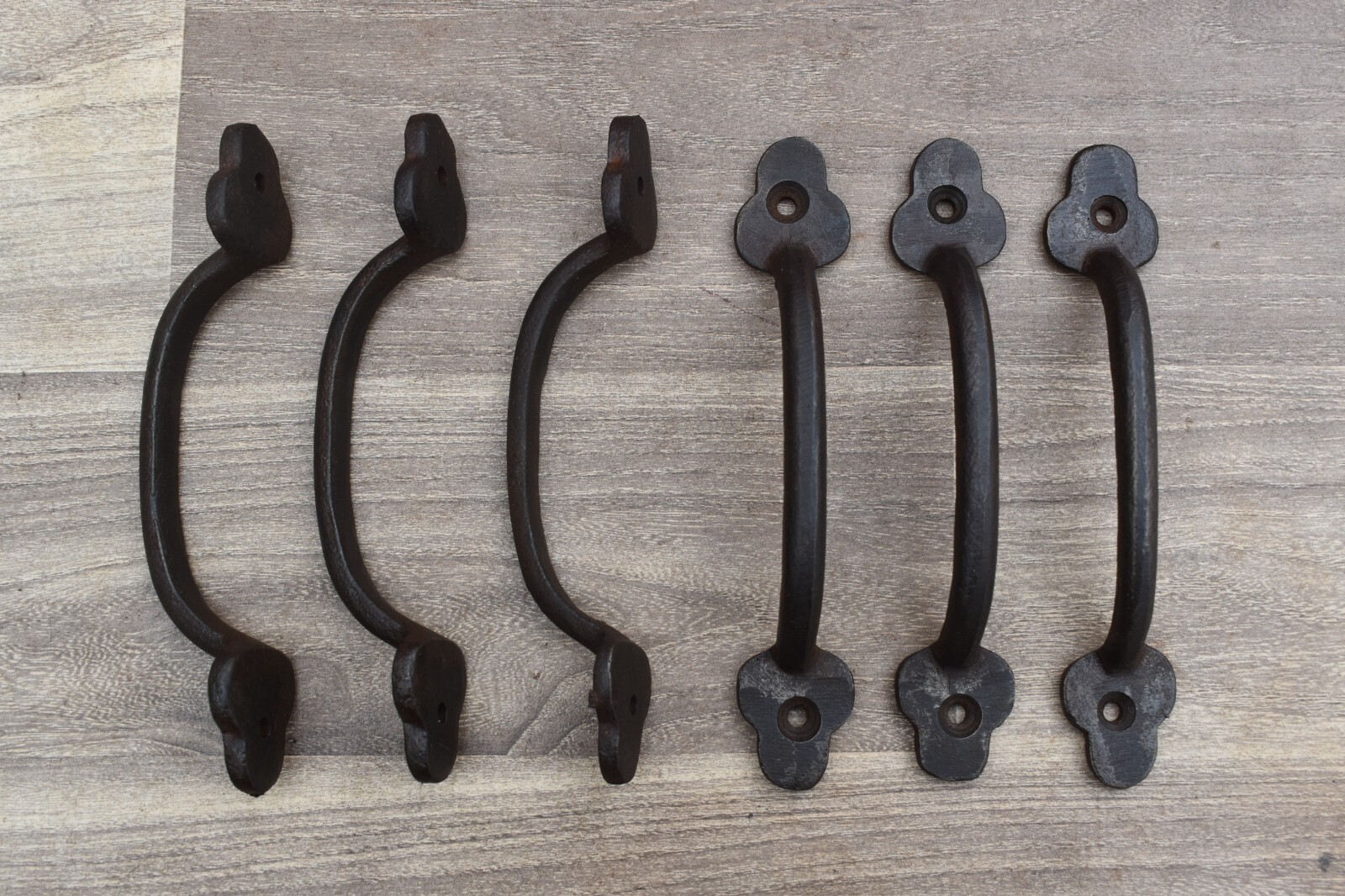 Cast iron Handmade door cabinet Furniture screen handle Knob pull rustic 6pcs