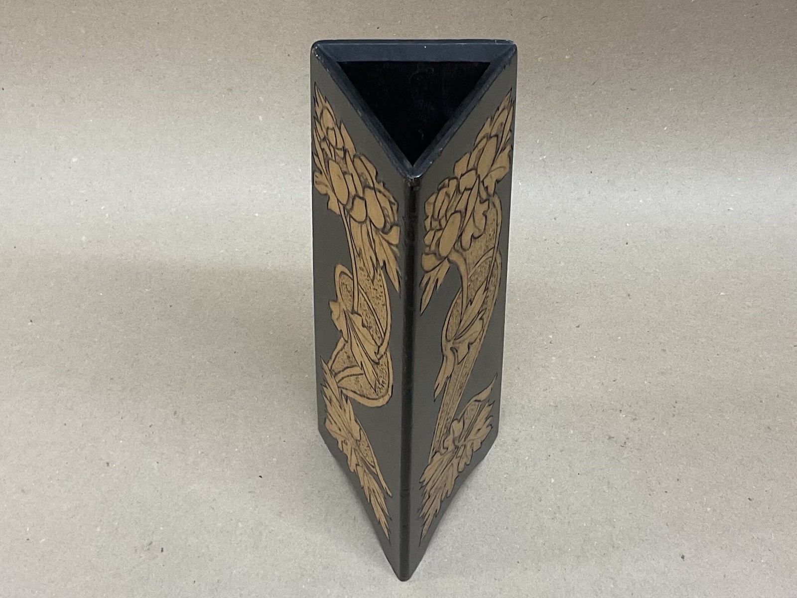 Arts And Crafts Pokerwork Vase Antique Victorian 32cm C1890