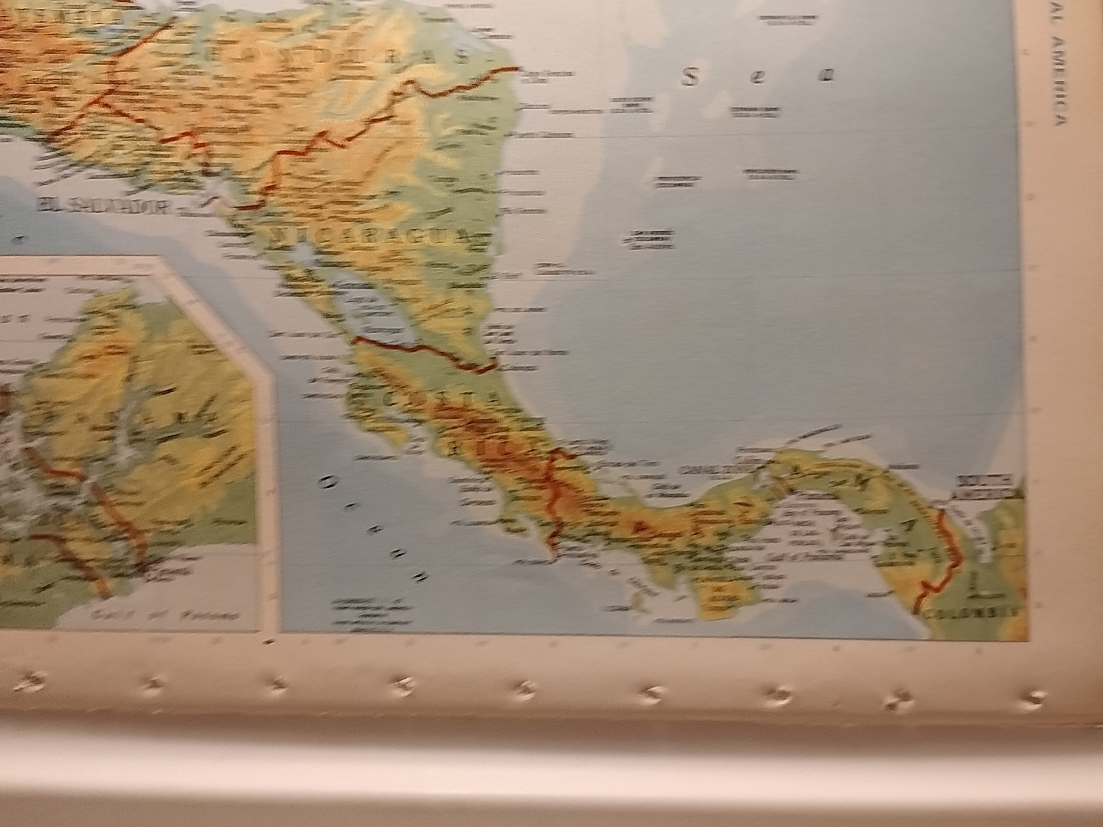 Vintage CENTRAL AMERICA Atlas Map from 1967 Mid-Century Modern World Book Atlas