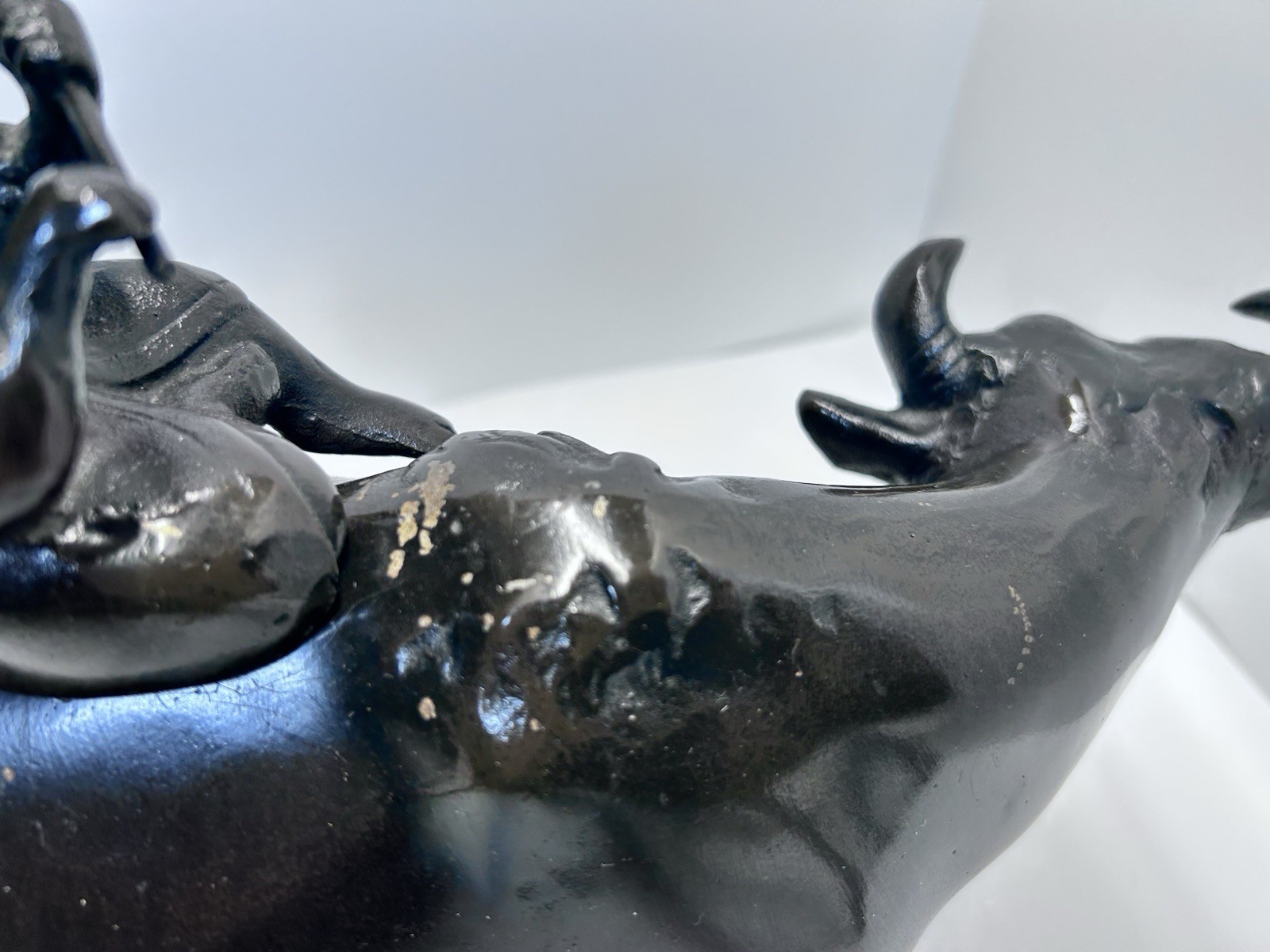 Vintage Copper Water Buffalo Sculpture Japanese Artisan Handcrafted Very Heavy