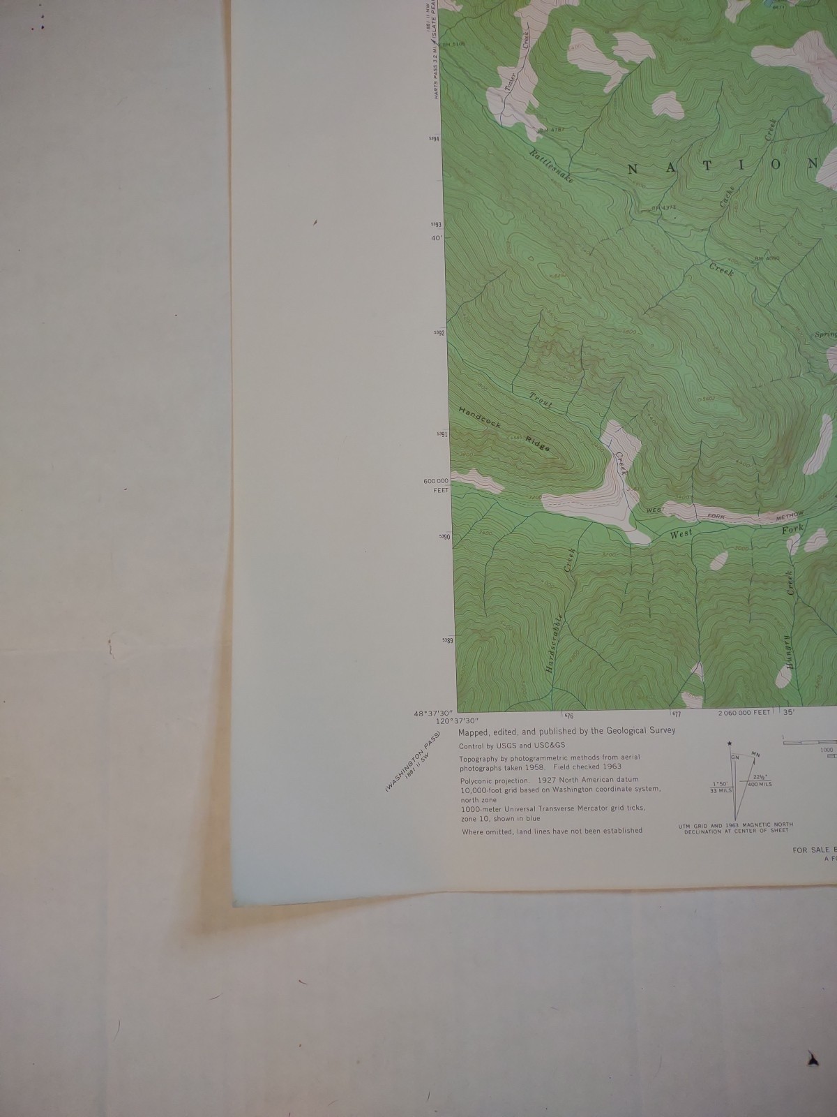 Robinson Mtn Quadrangle Washington 1965 USGS Topographical Map Department Of Int