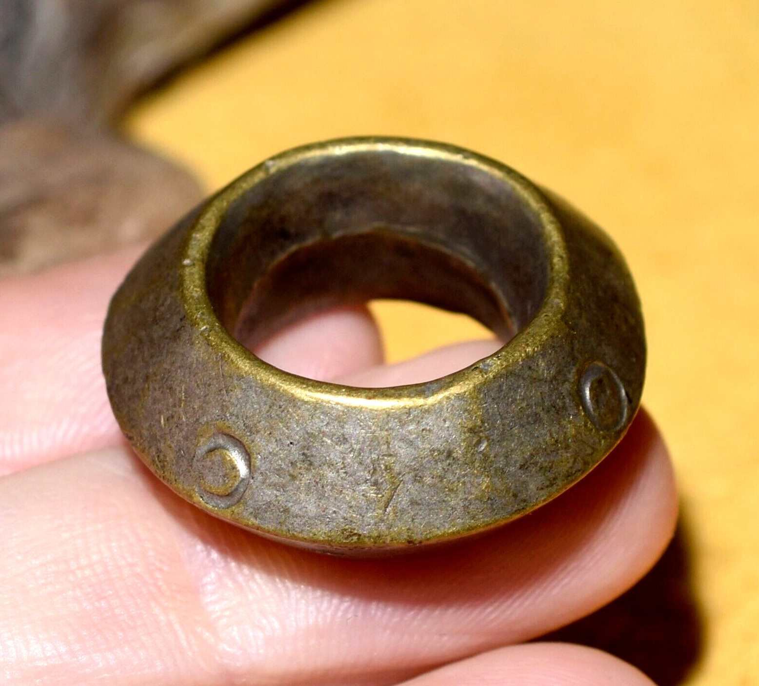Antique Ethiopian Handmade Ethnic Brass Tribal Ring Ethiopia, Africa Size – 2.50