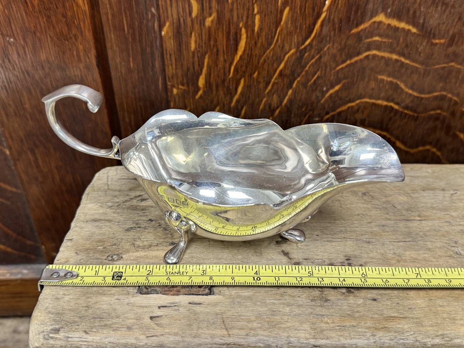 Edwardian Hallmarked Silver Small Sauce Boat 96g Robert Pringle Birmingham 1907