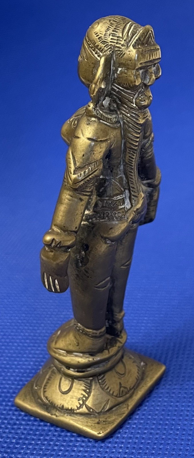 Indian solid brass female statue figurine 10cm – excellent detail – Free Post