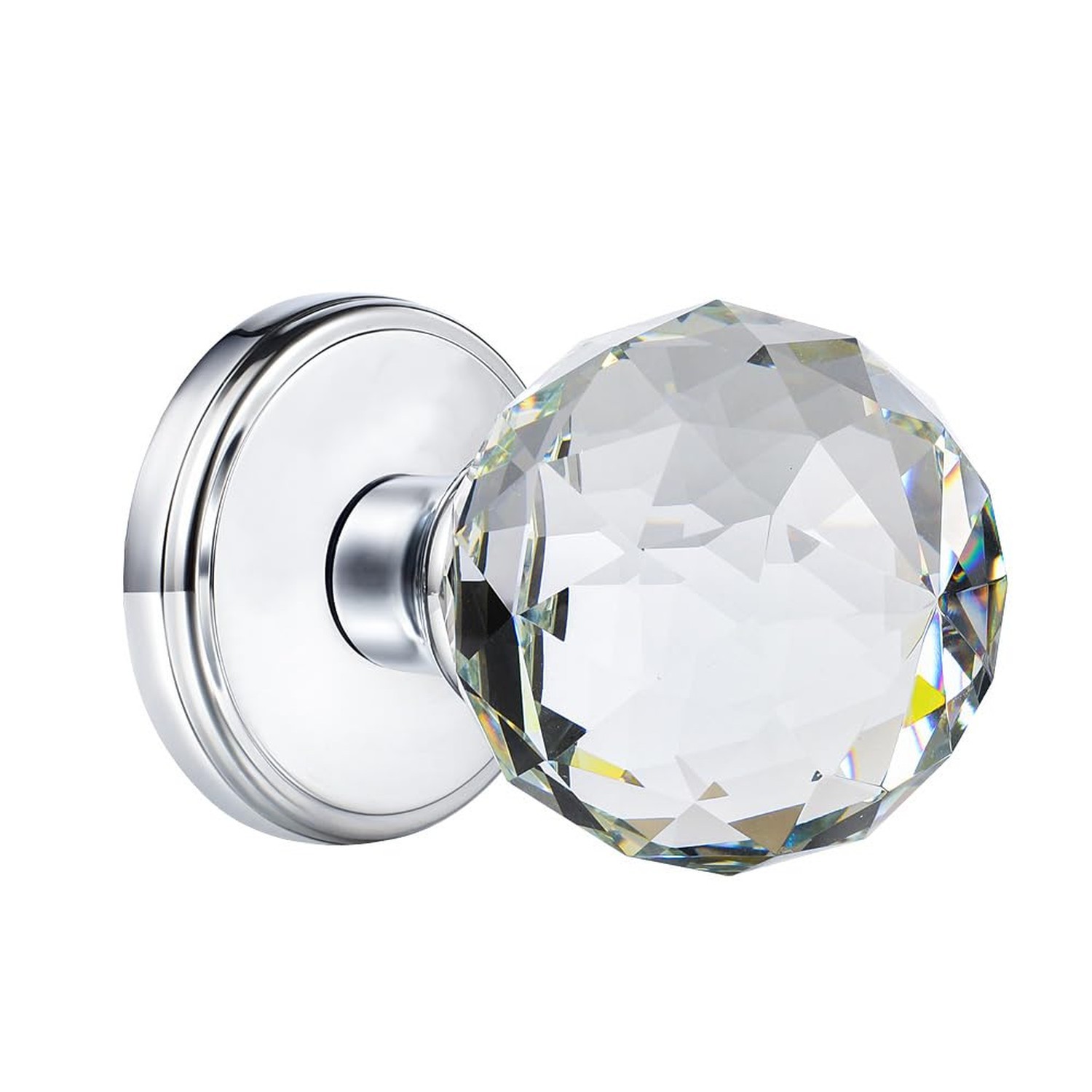 Crystal Glass Door Knobs Interior, Round Door Knobs for Hall and Closet (Pass…
