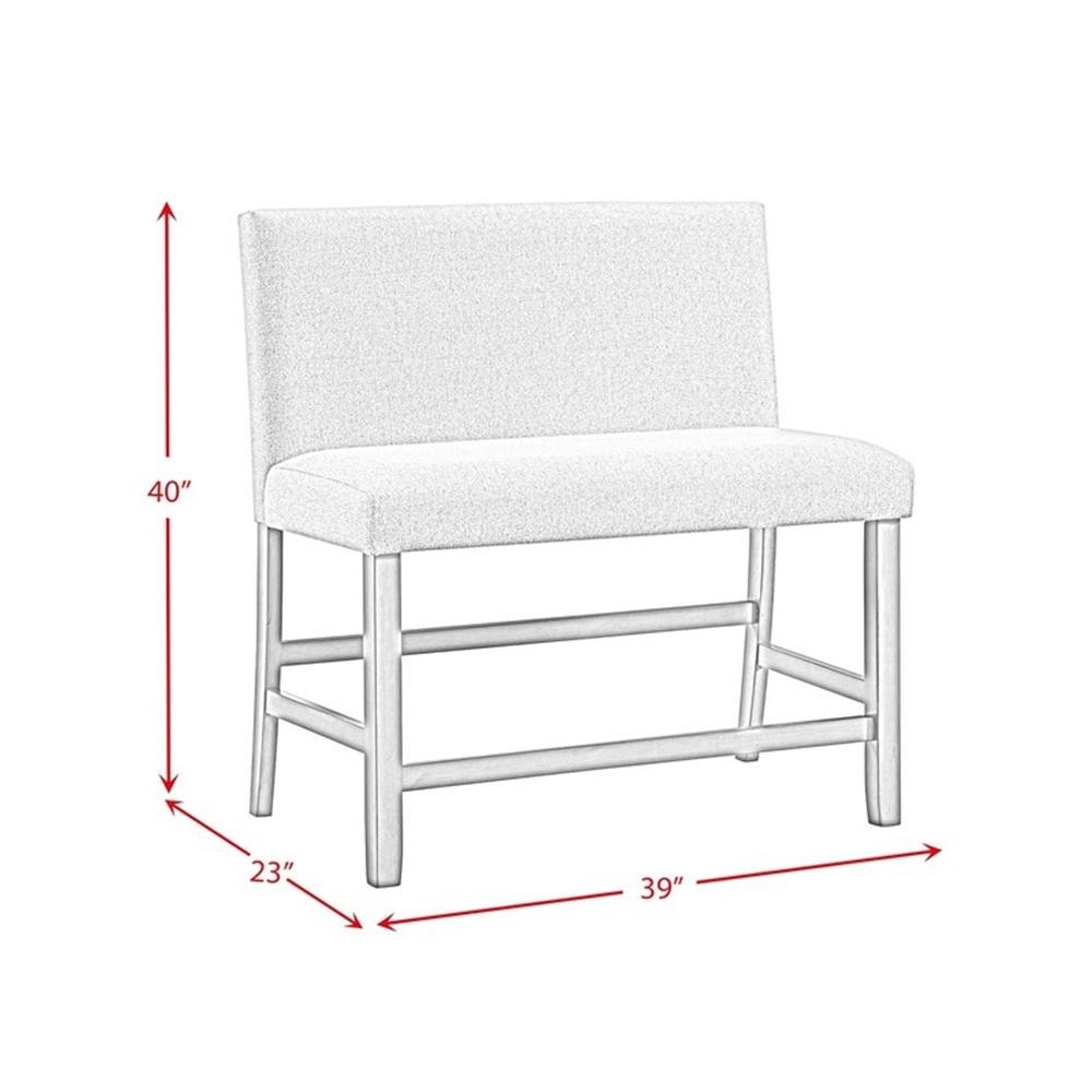 Maklaine Transitional Counter Bench with Upholstered Back in Brown