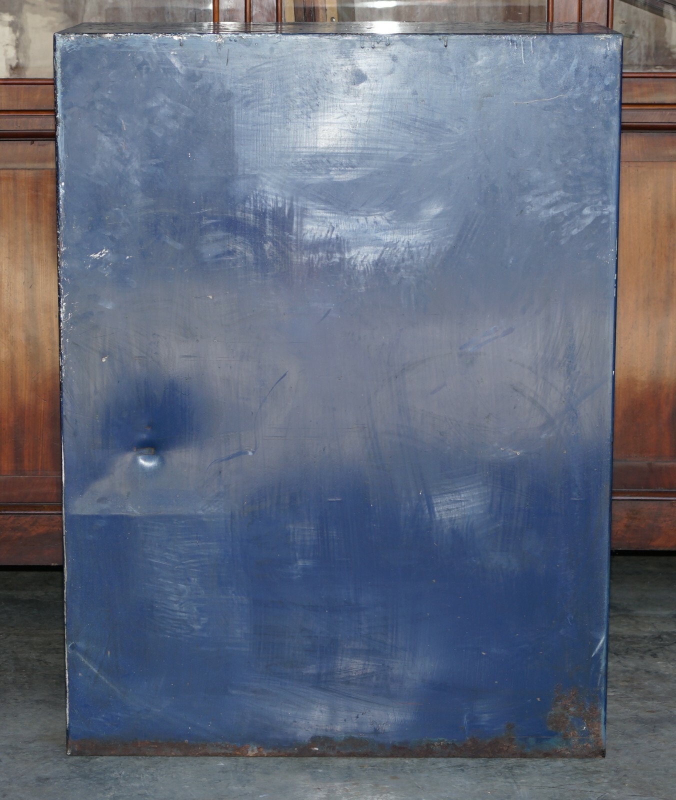INDUSTRIAL STEEL LARGE CIRCA 1950’S METAL WORKERS PAINT CUPBOARD VERY RARE FIND