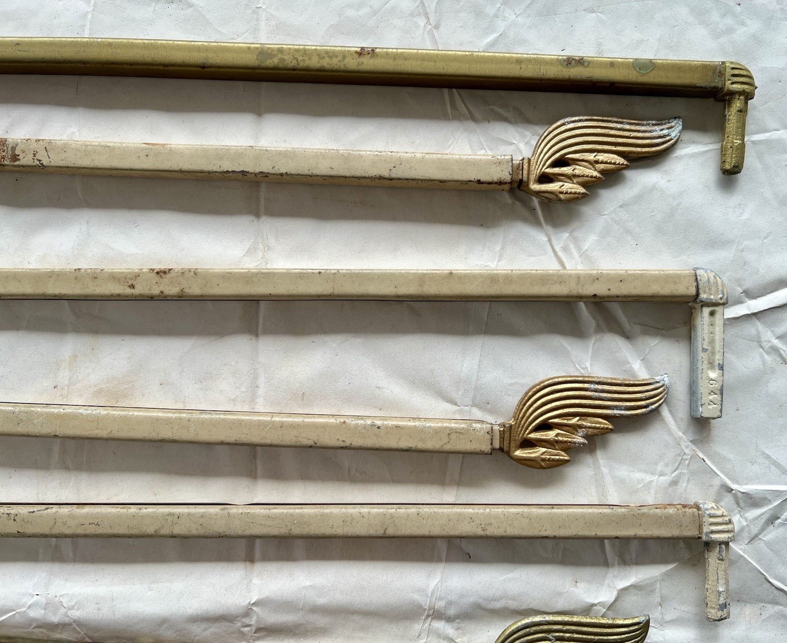 Antique Swing Arm Curtain Rods, Metal & Plastic, 9+ Rods Only. *READ Info