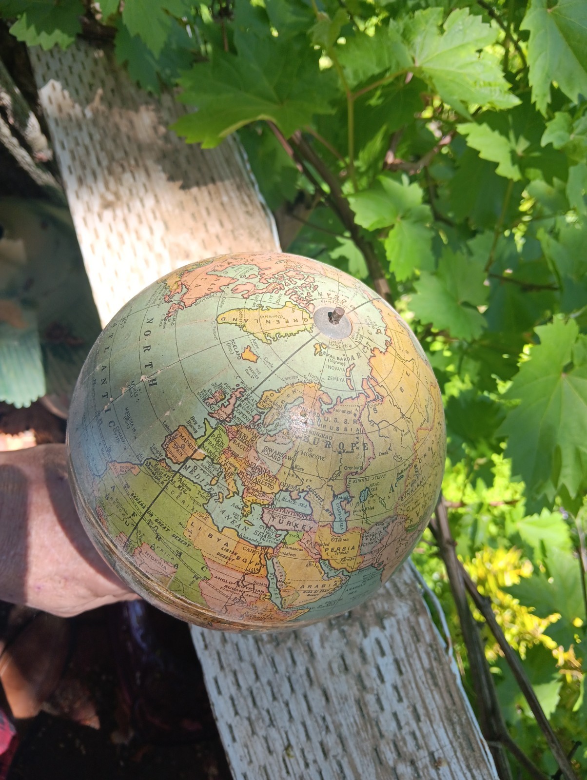 Antique Peerless 6 Inch Terrestrial Student Globe Weber Costello Co Patent 1909