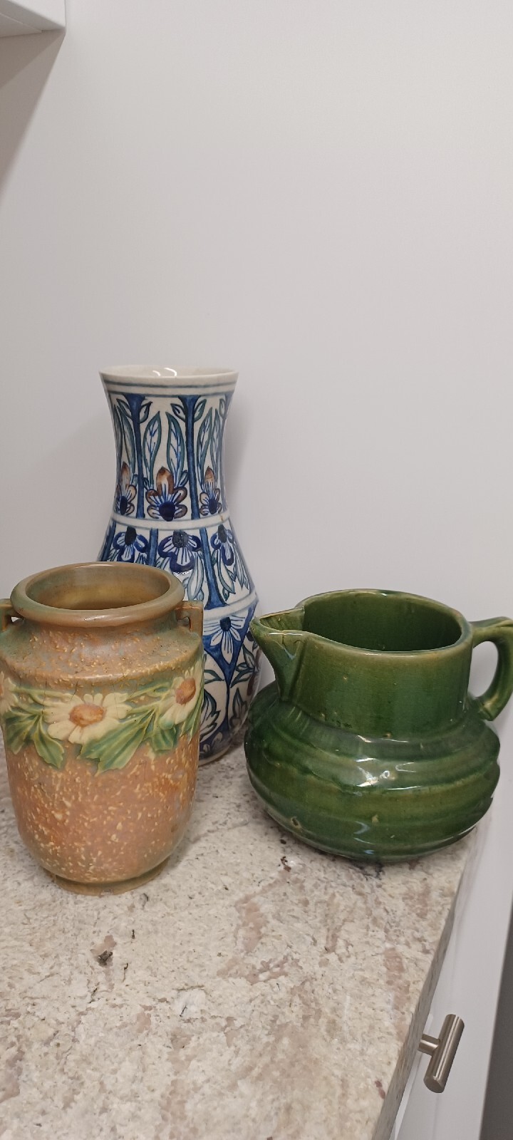 Primitive McCoy BATTER PITCHER Ring-ware Jug Green Vintage