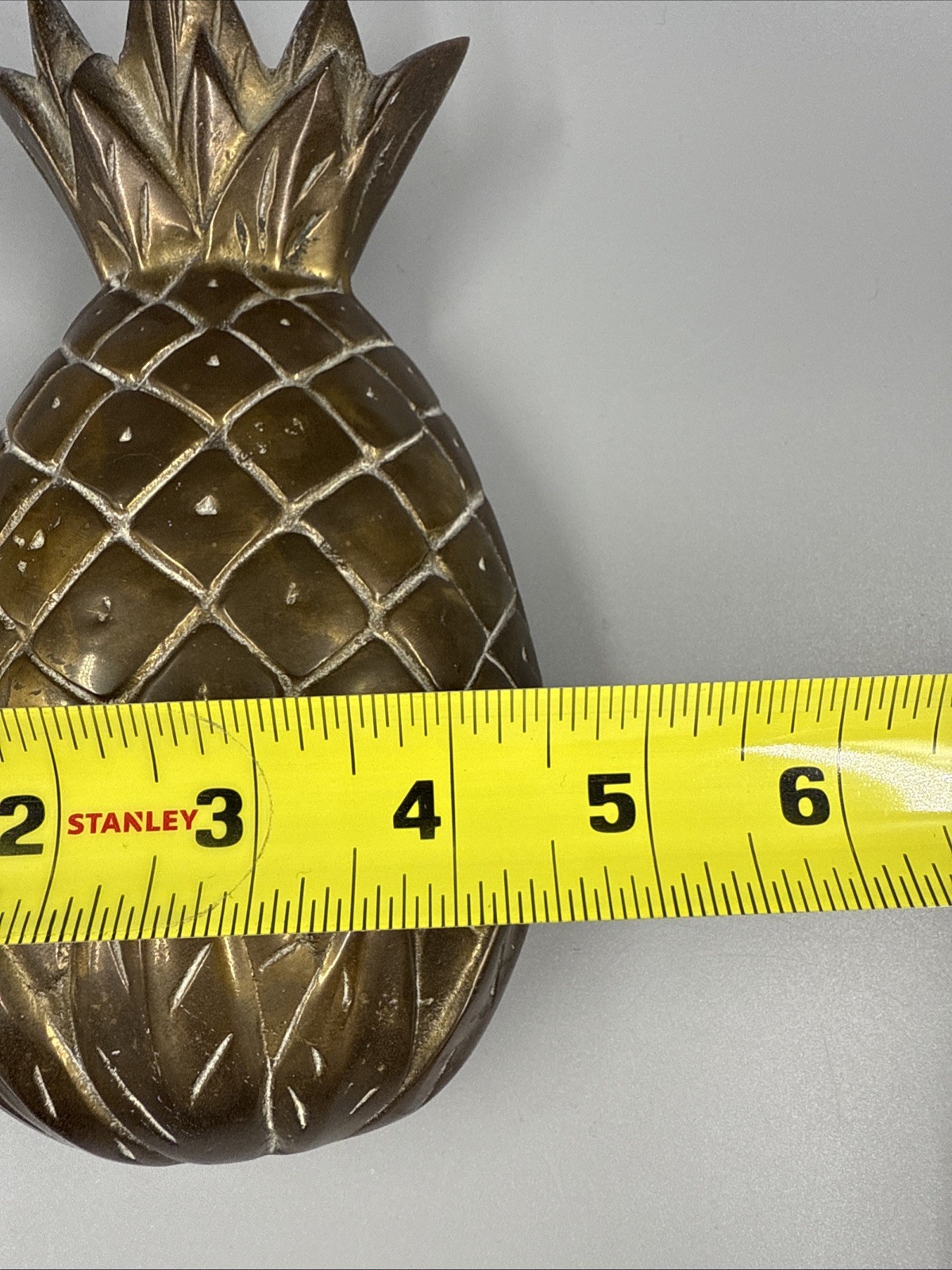 VTG Heavy Large Solid Brass Pineapple Door Knocker 8” X 4.5” Very Detailed