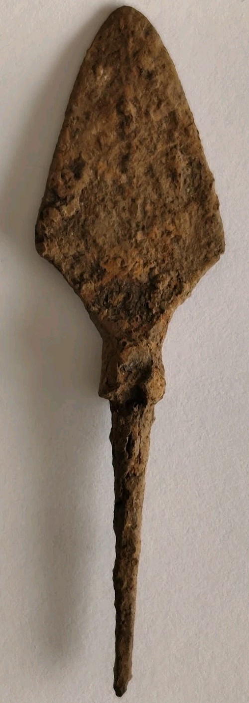 ANCIENT ROMAN IRON WIDE-BLADED ARROWHEAD 200-300 AD War Relic 7.1 cm