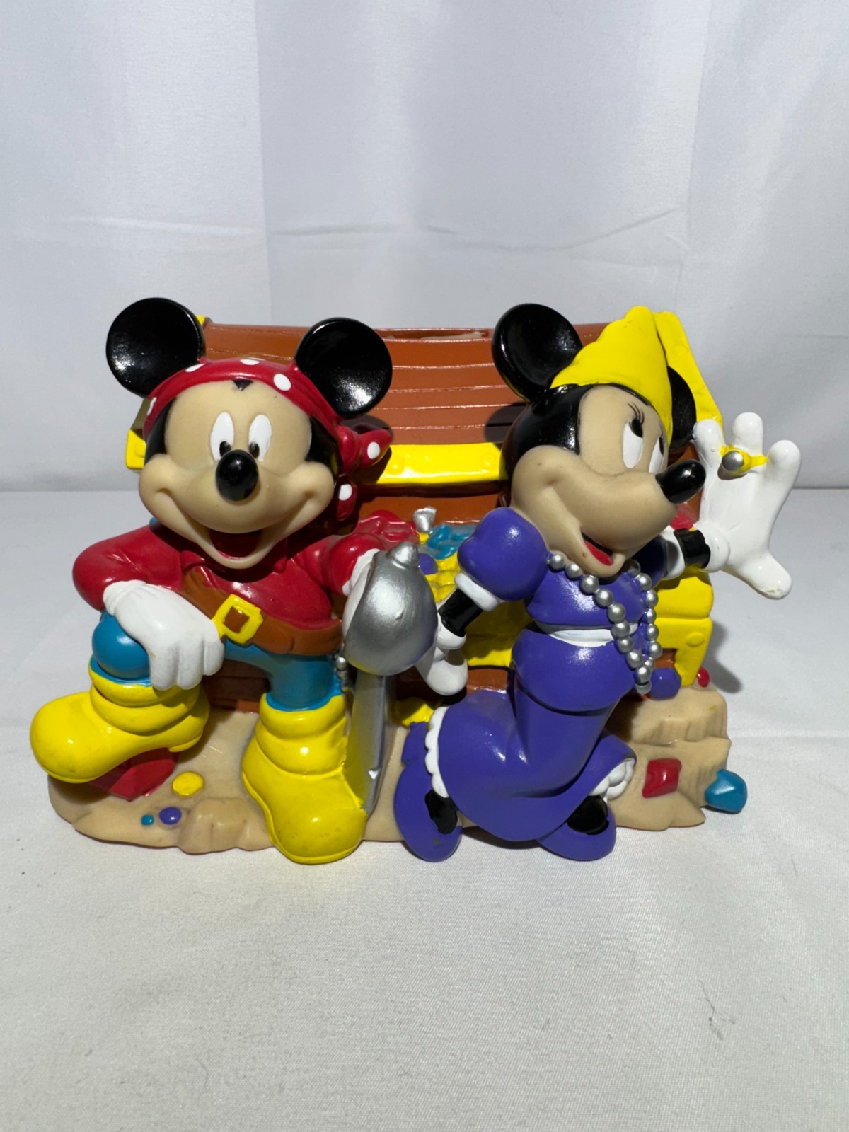 Disney Monogram International Mickey & Minnie Pirate Treasure Chest Coin Bank