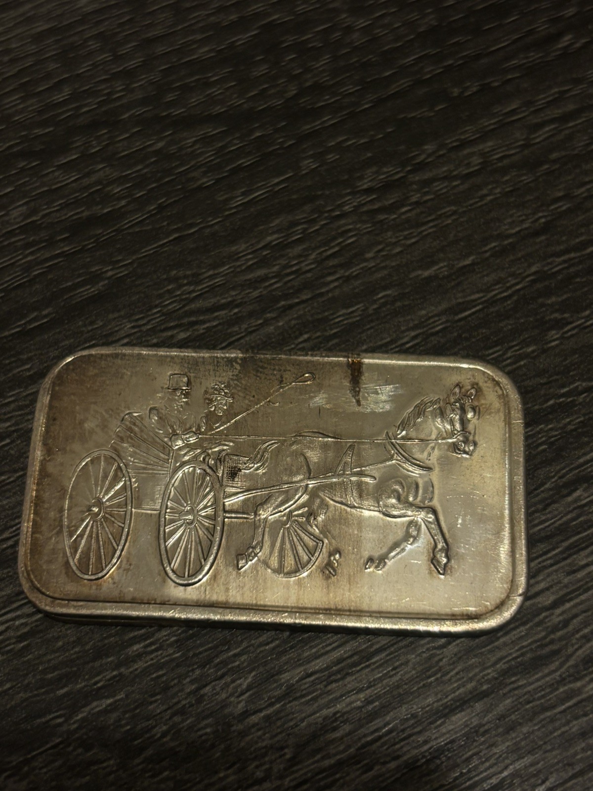 Silvertowne 1 oz .999 Silver Bar Bullion – Stagecoach Horse & Carriage RARE