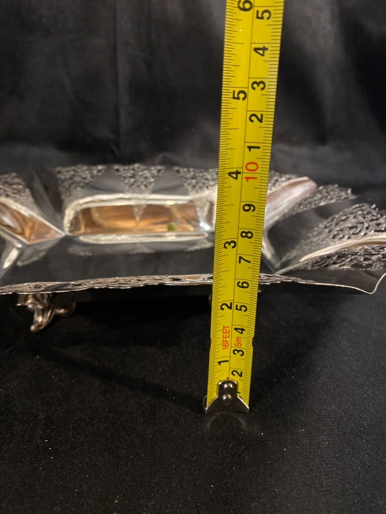 Prata Meridional Silver Plate Serving Tray Christmas Tree design Brazil (F)