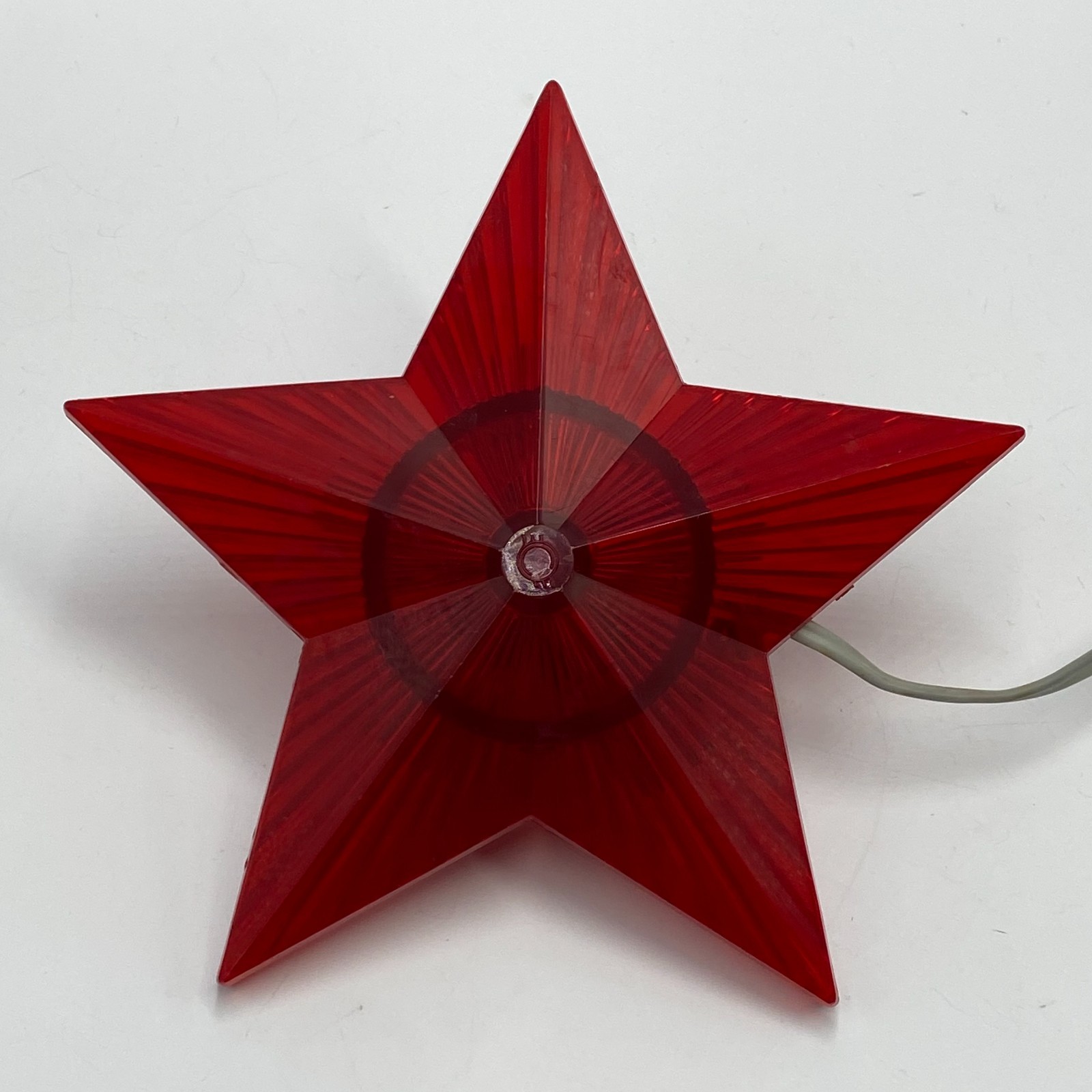 Vintage USSR Electric Red Star Christmas Tree Topper Lamp 1970s Working