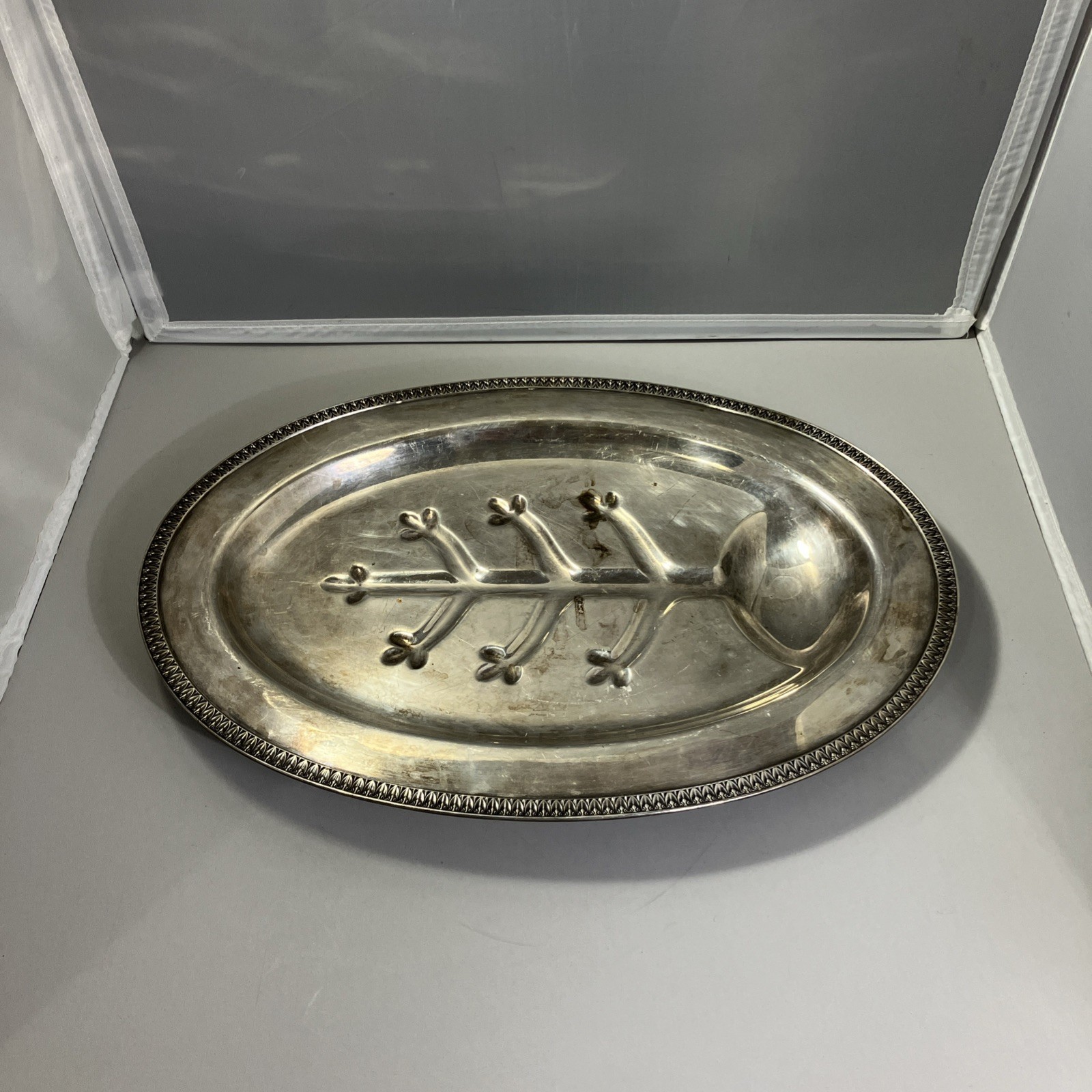 Vintage Homan Quadruple Silver Plated Tray Tree Of Life Meat Platter 15.5” 043