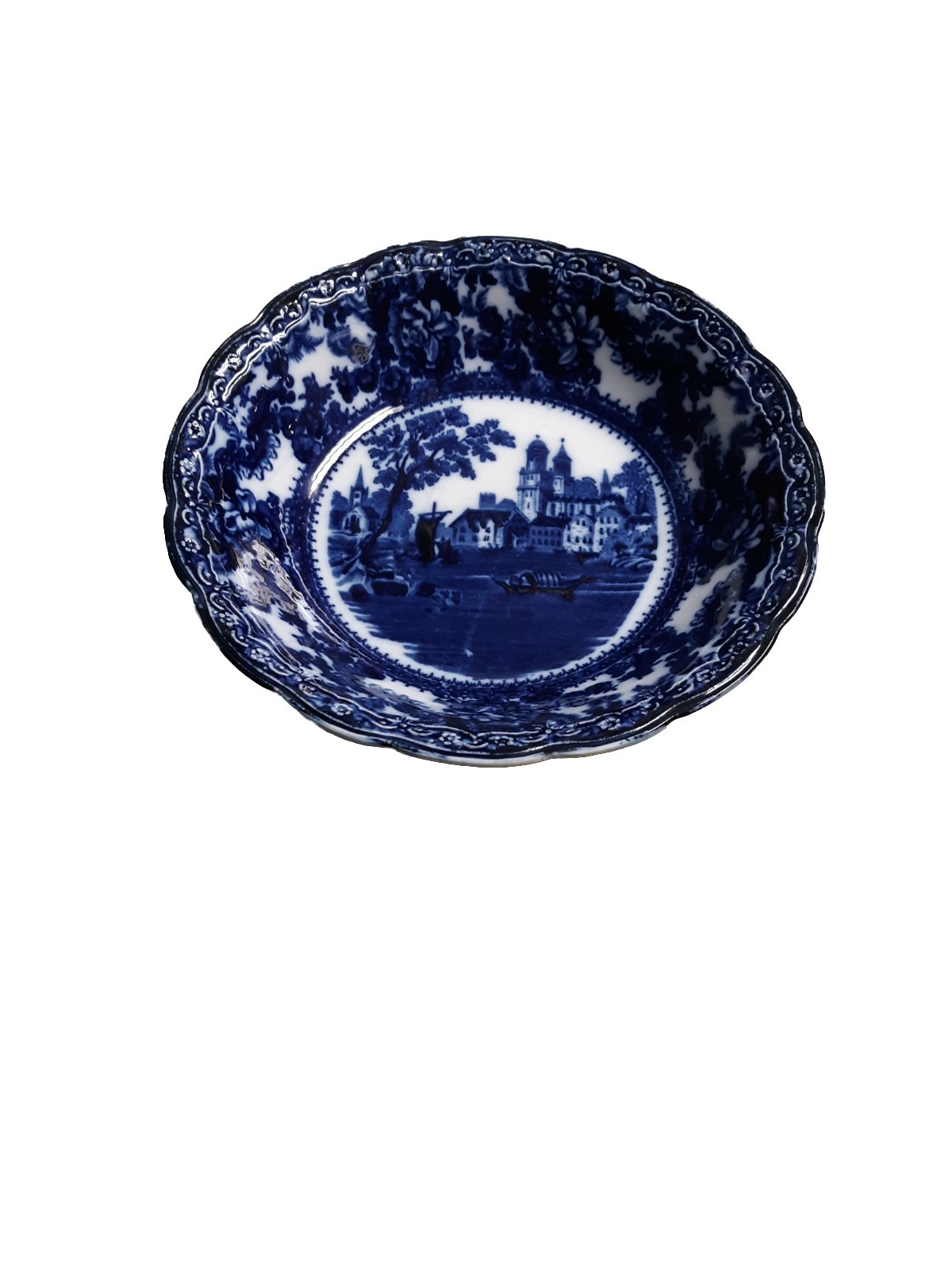 F. Winkle & Co. TOGO Flow Blue Dish Bowl Circa 1890-1900 Antique RARE