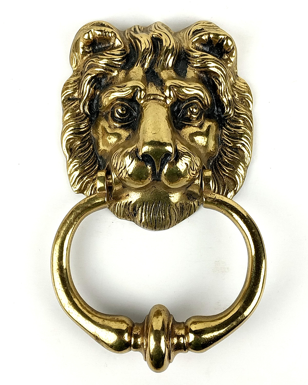 Vintage Heavy Brass Lion Head Door Knocker 8″ Length 4.5″ Wide – Made in England