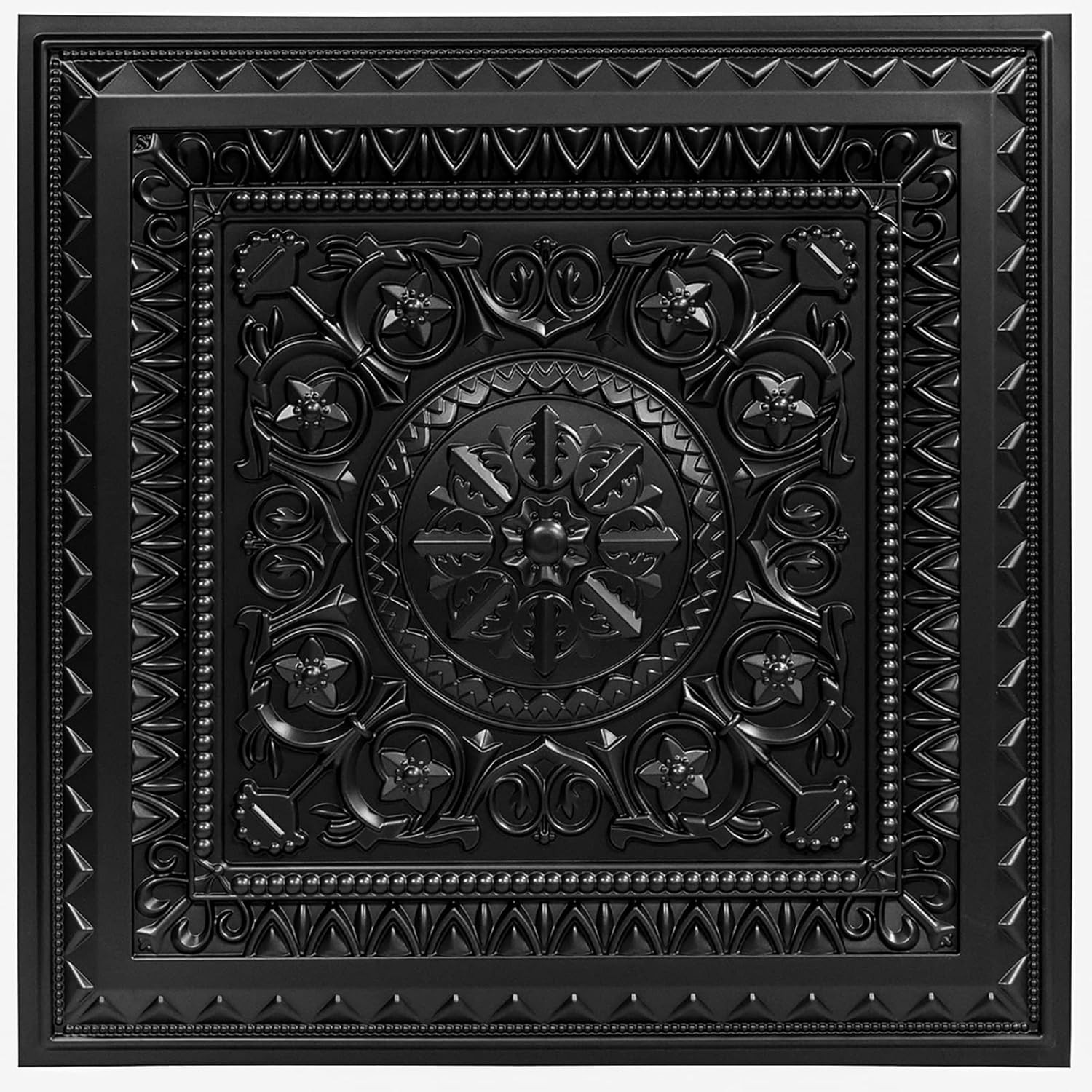 Drop Ceiling Tiles, Glue up Ceiling Tiles, 2’X2′ Plastic Sheet in Black (12-Pack