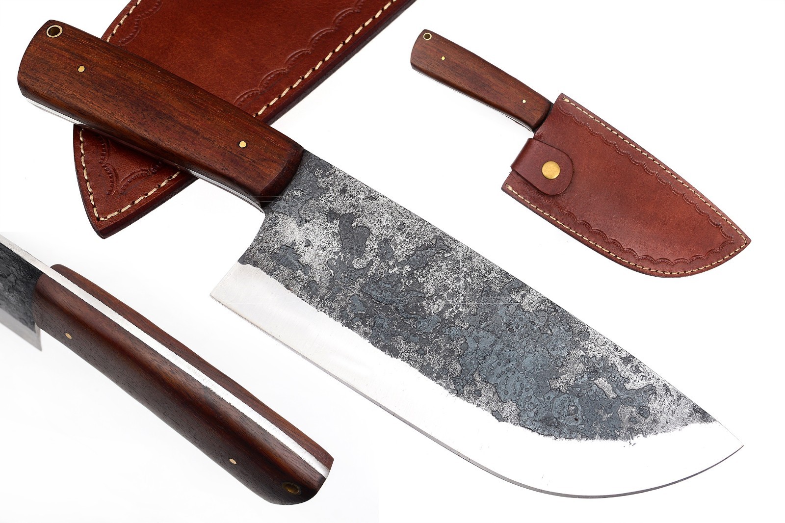 Cleaver Knife Custom Handmade Damascus Steel Blade Wood Handle