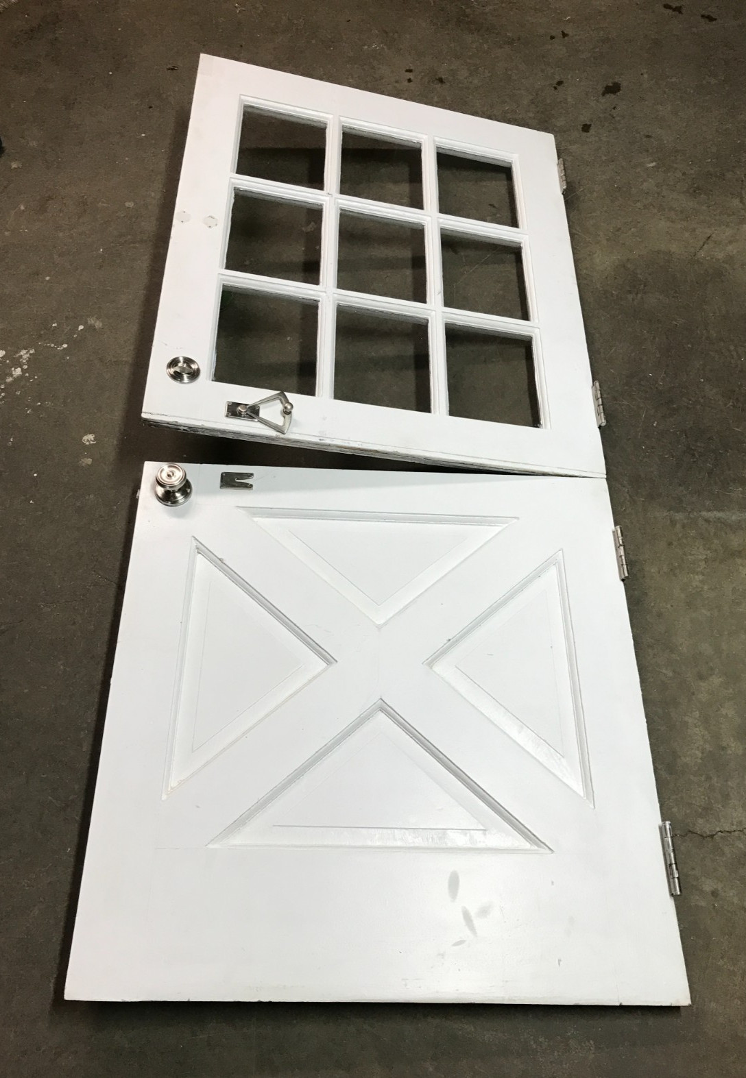 Antique VTG Solid Wood Entryway Shabby Dutch Door 9 Lite 36×80 Chic Old 1812-25B