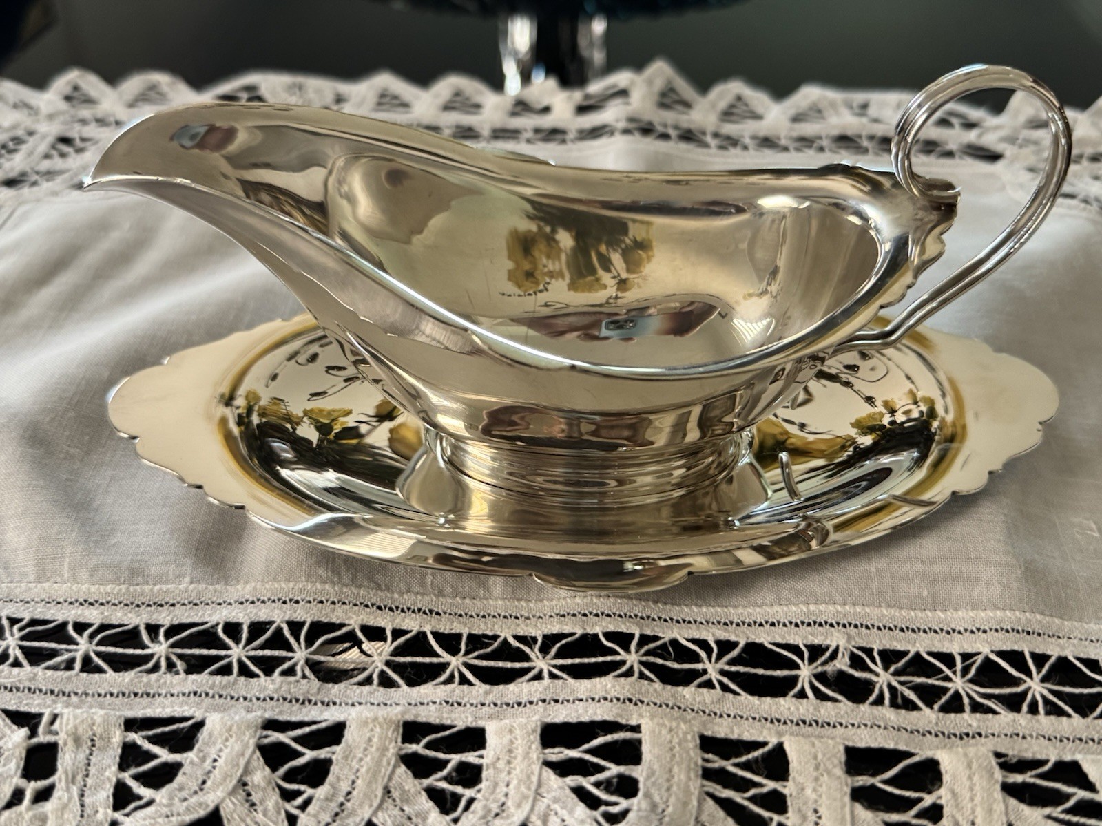 Watson Sterling Co. Sauce Boat w/ Matching Under Tray. Pristine Condition c1919