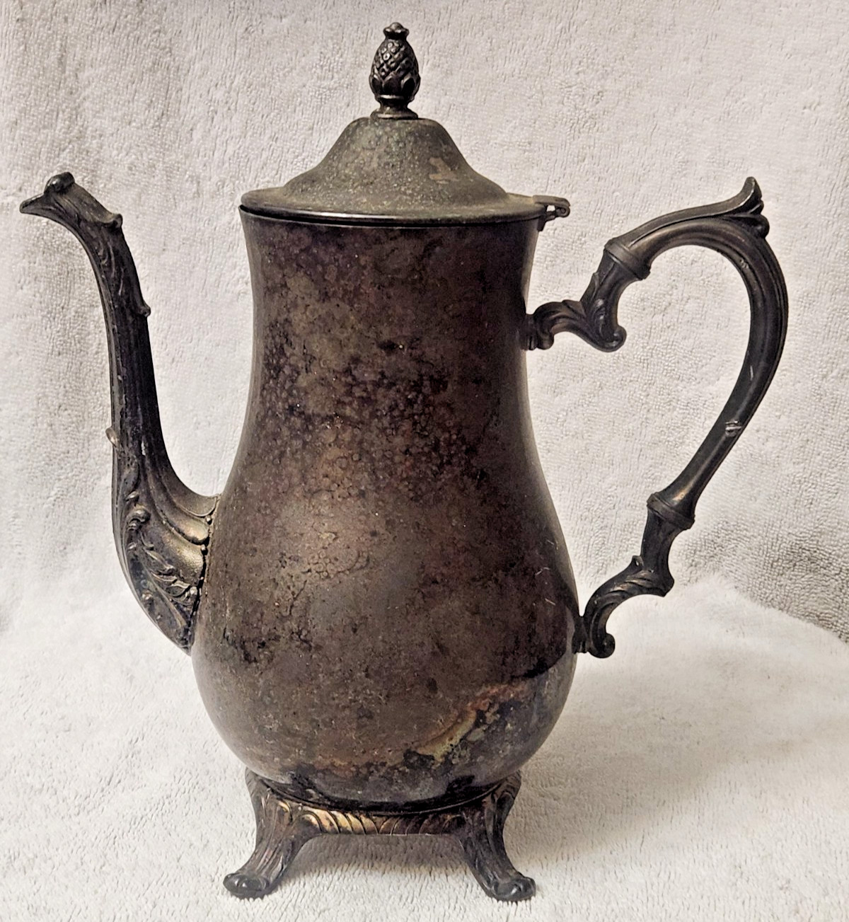 LS Co. Tea / Coffee Pot Silverplated 10+”” Tall- Uncleaned Patina!!