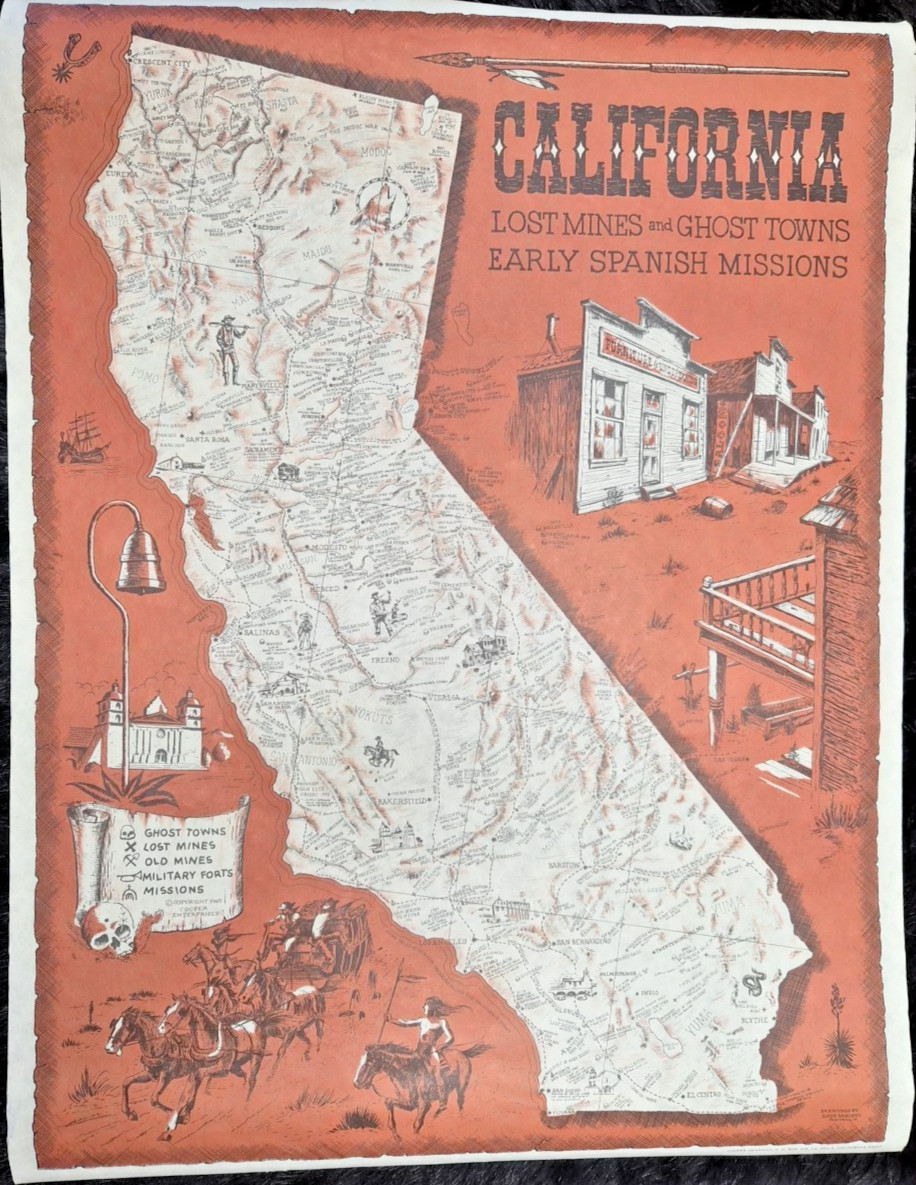 Vintage California Lost Mines and Ghost Town Early Spanish Missions