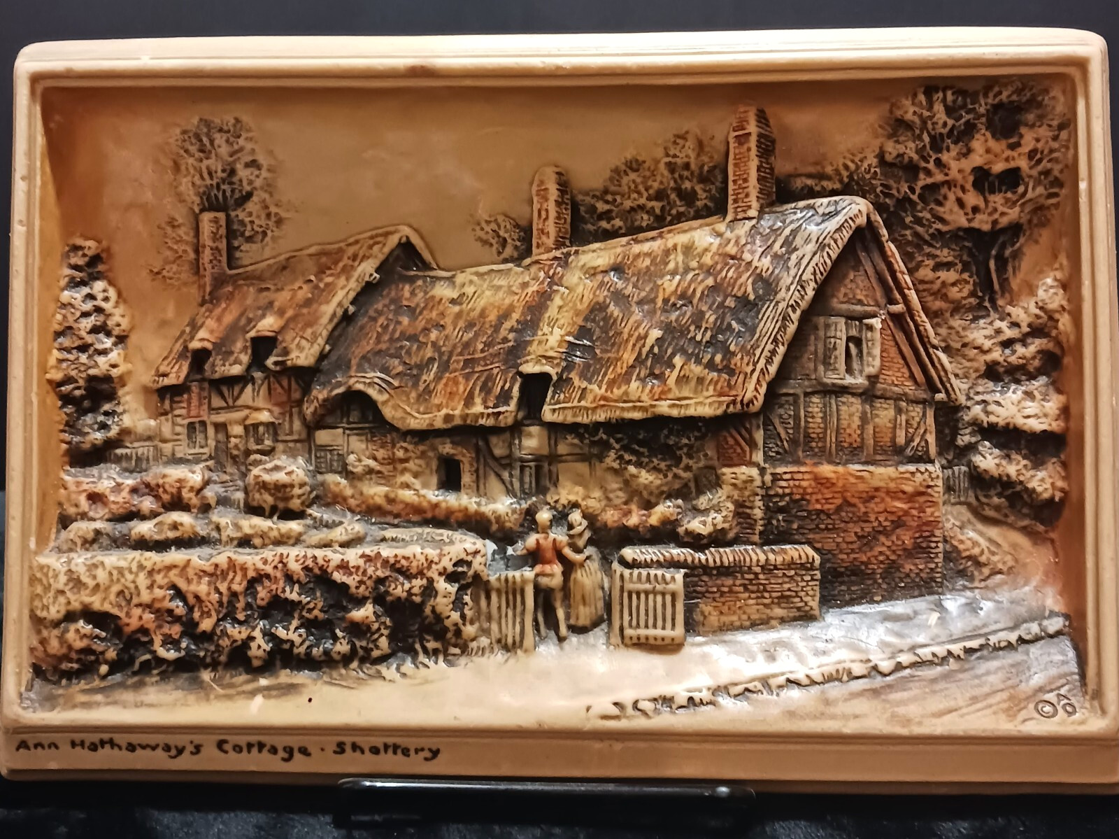 Ivorex Arthur Osborne Vintage Wall Plaque Ann Hathaway’s Cottage Shottery Sighed