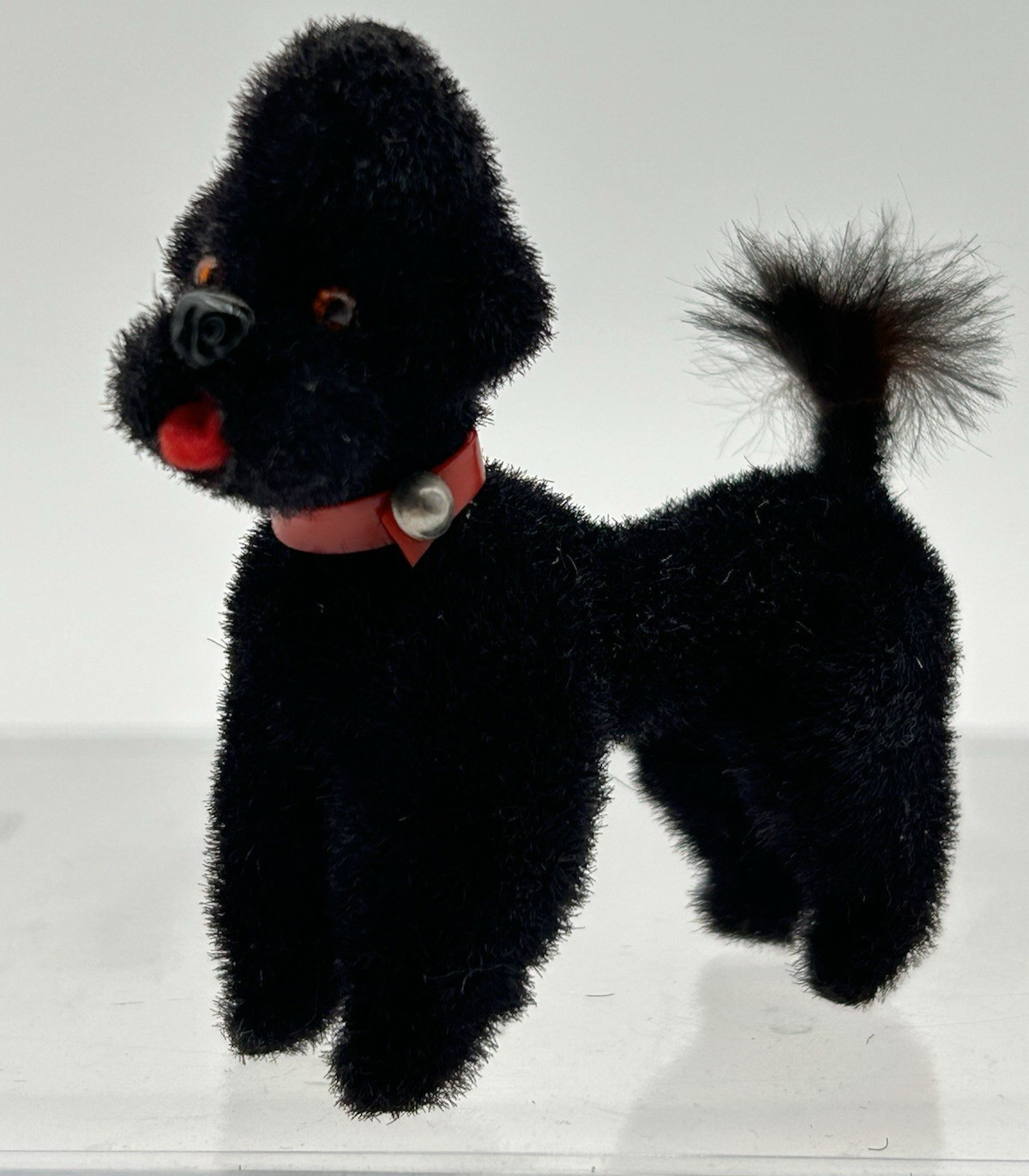 Black Flocked Poodle Figure 60s West Germany Original Monkey M6 TRUE VINTAGE