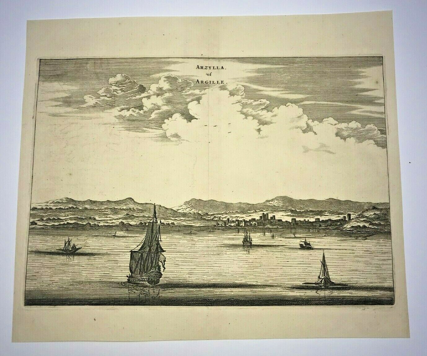 ASILAH ARZYLLA MOROCCO 1677 DAPPER LARGE ANTIQUE ENGRAVED VIEW 17TH CENTURY