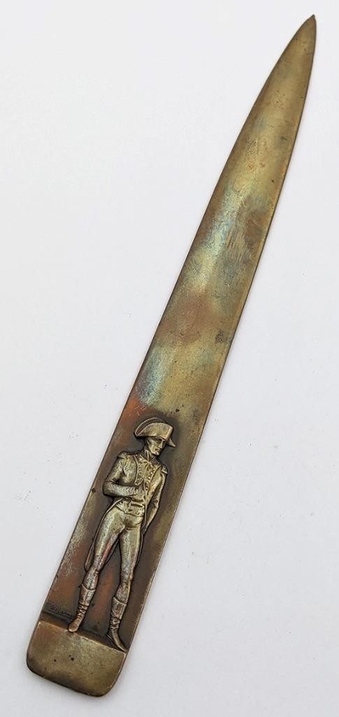 ART DECO FRENCH MAURICE DELANNOY NAPOLEON BRONZE LETTER OPENER c1930